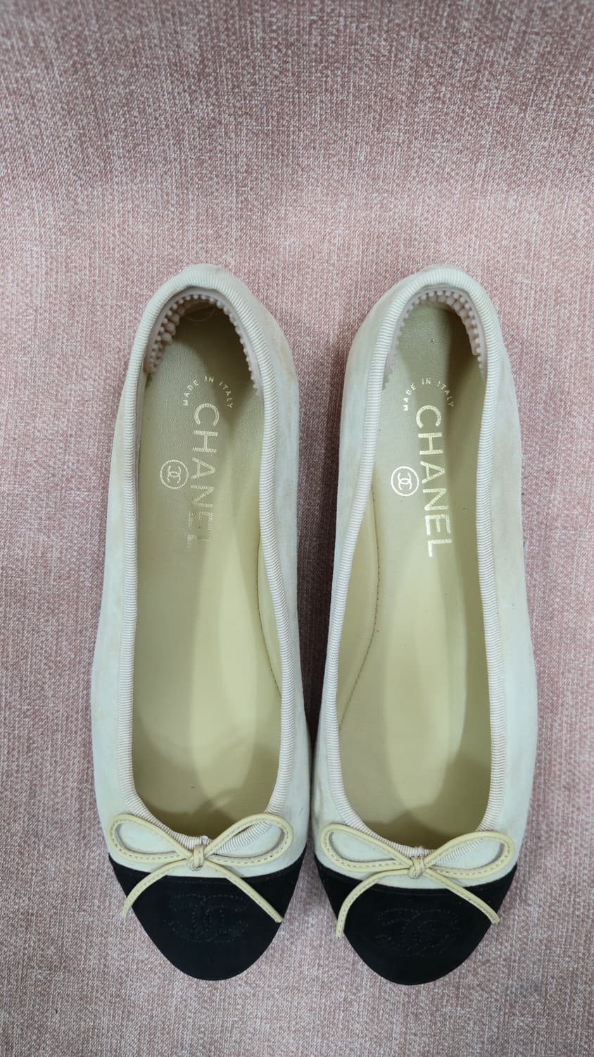 샤넬정품 일회착용 39C사이즈-  벨벳 플랫슈즈 상품이미지2