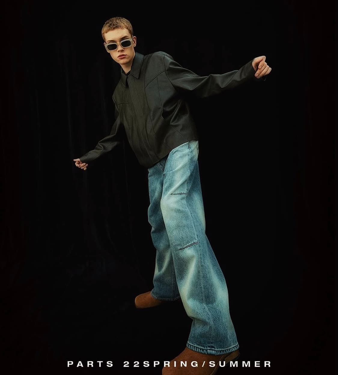 Parts 파츠 커브드 레더 히든자켓 브라운 L사이즈 상품이미지4