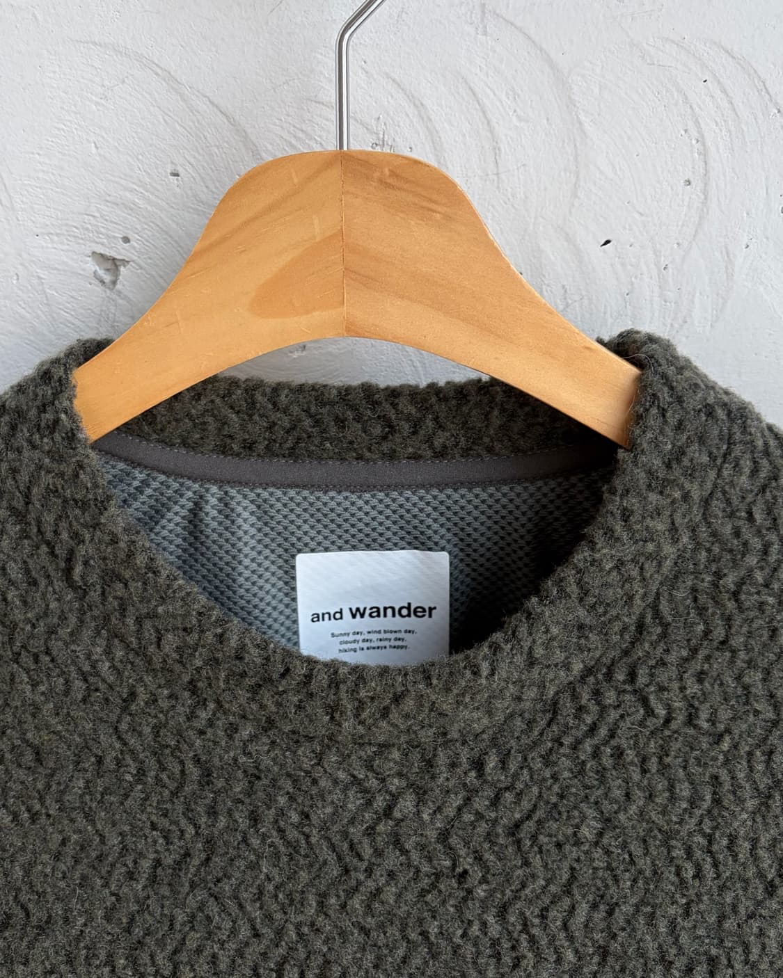 앤드원더 자가드 크루넥 후리스 상품이미지2