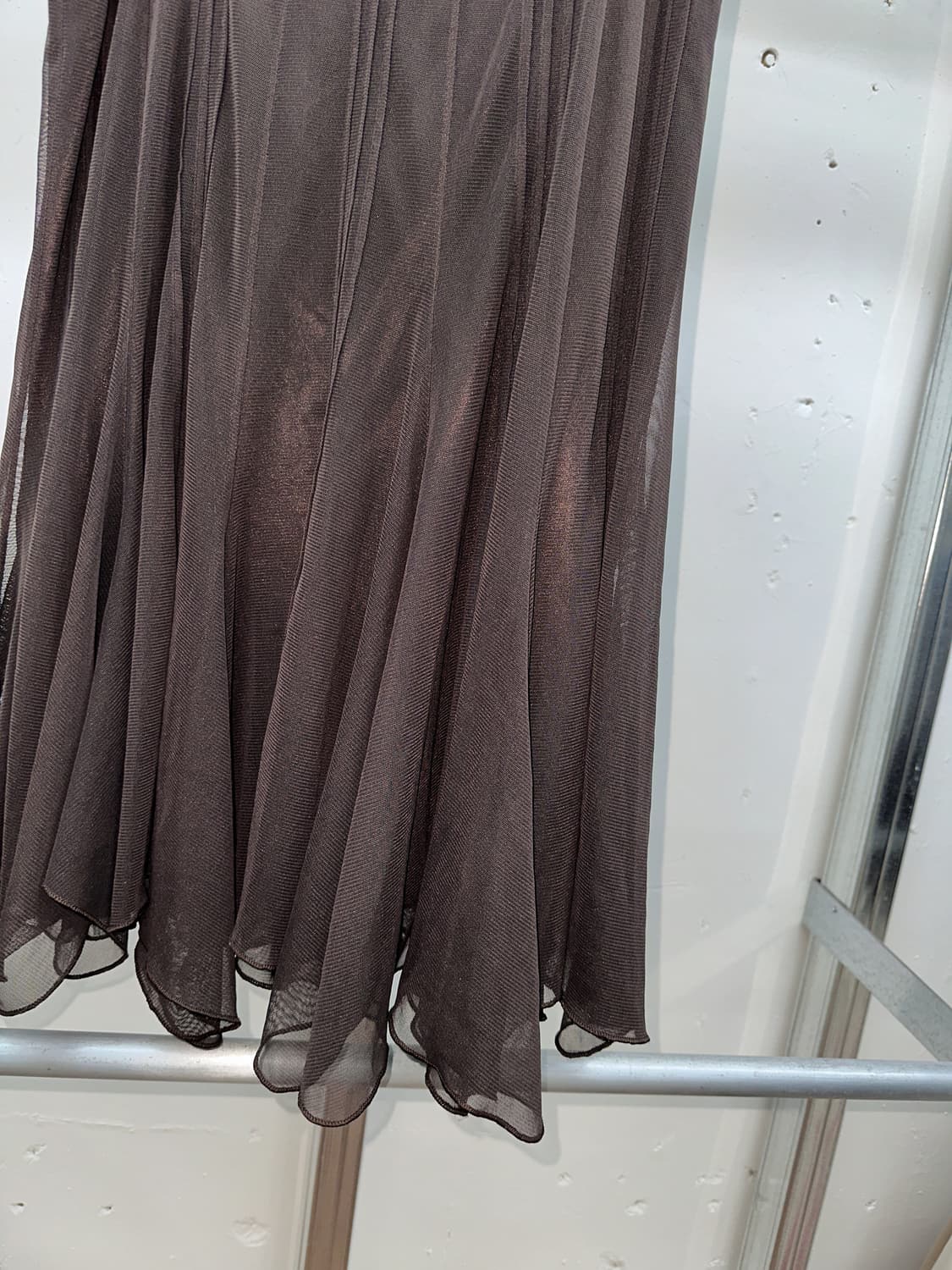brown mesh layered midi skirt 상품이미지4