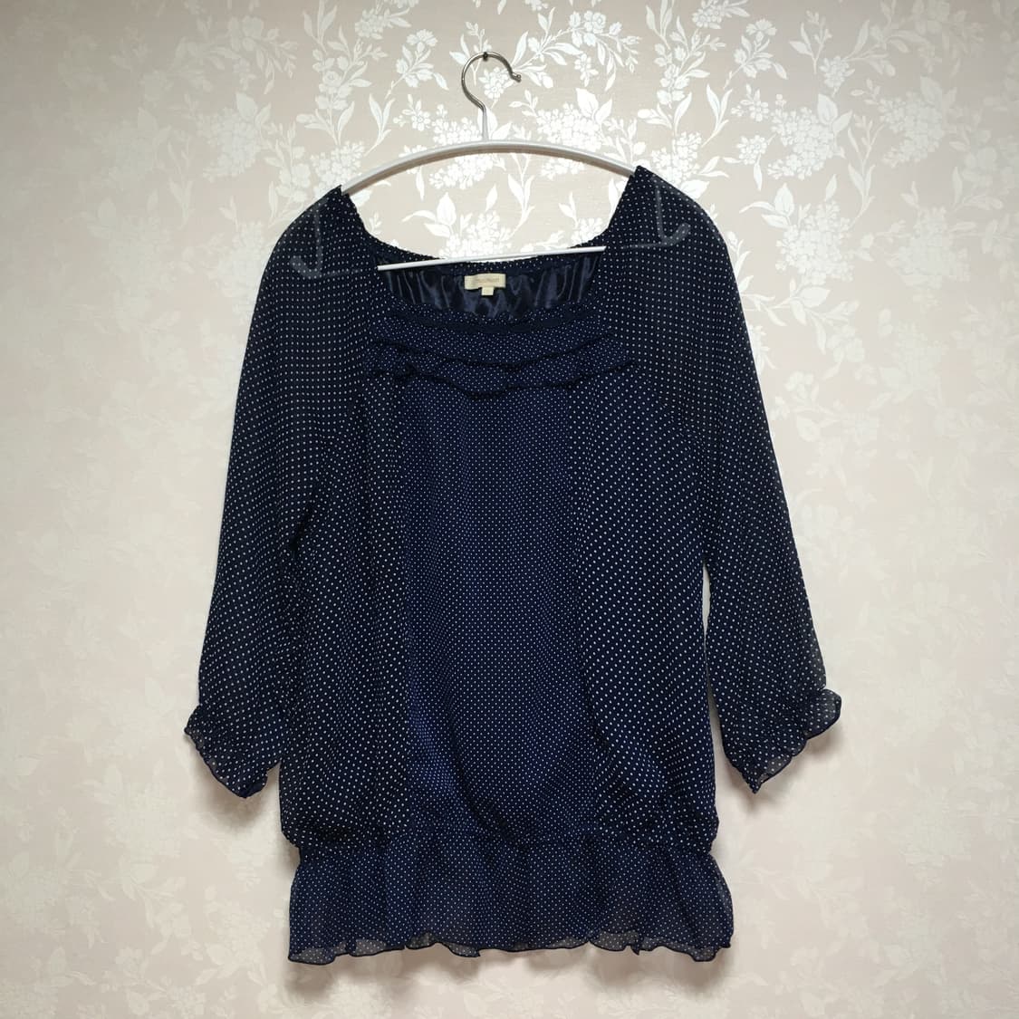 네이비 도트 블라우스 상품이미지1