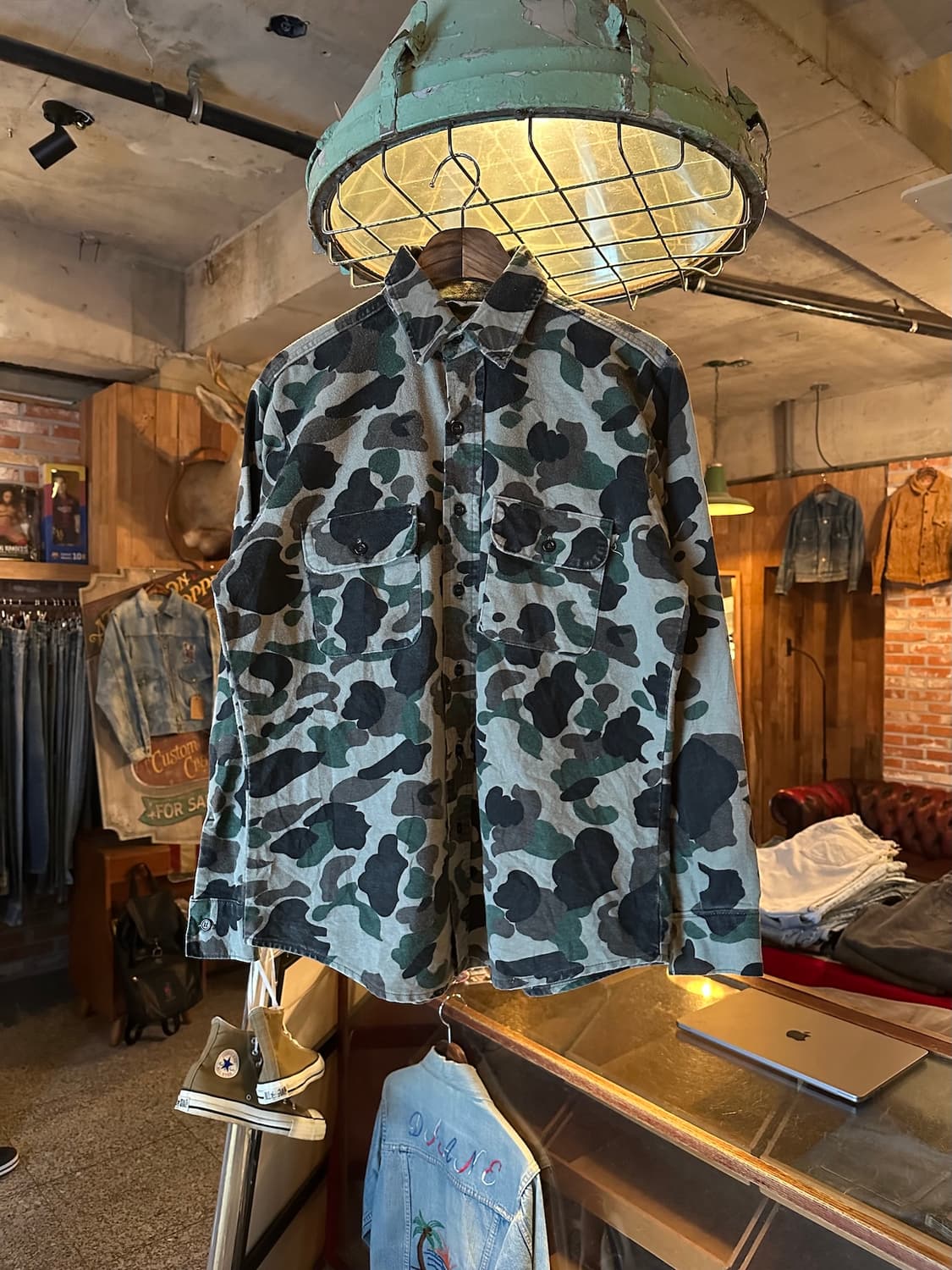 90s USA 빈티지 FIVEBROTHER 파이브브라더 카모 셔츠 상품이미지1