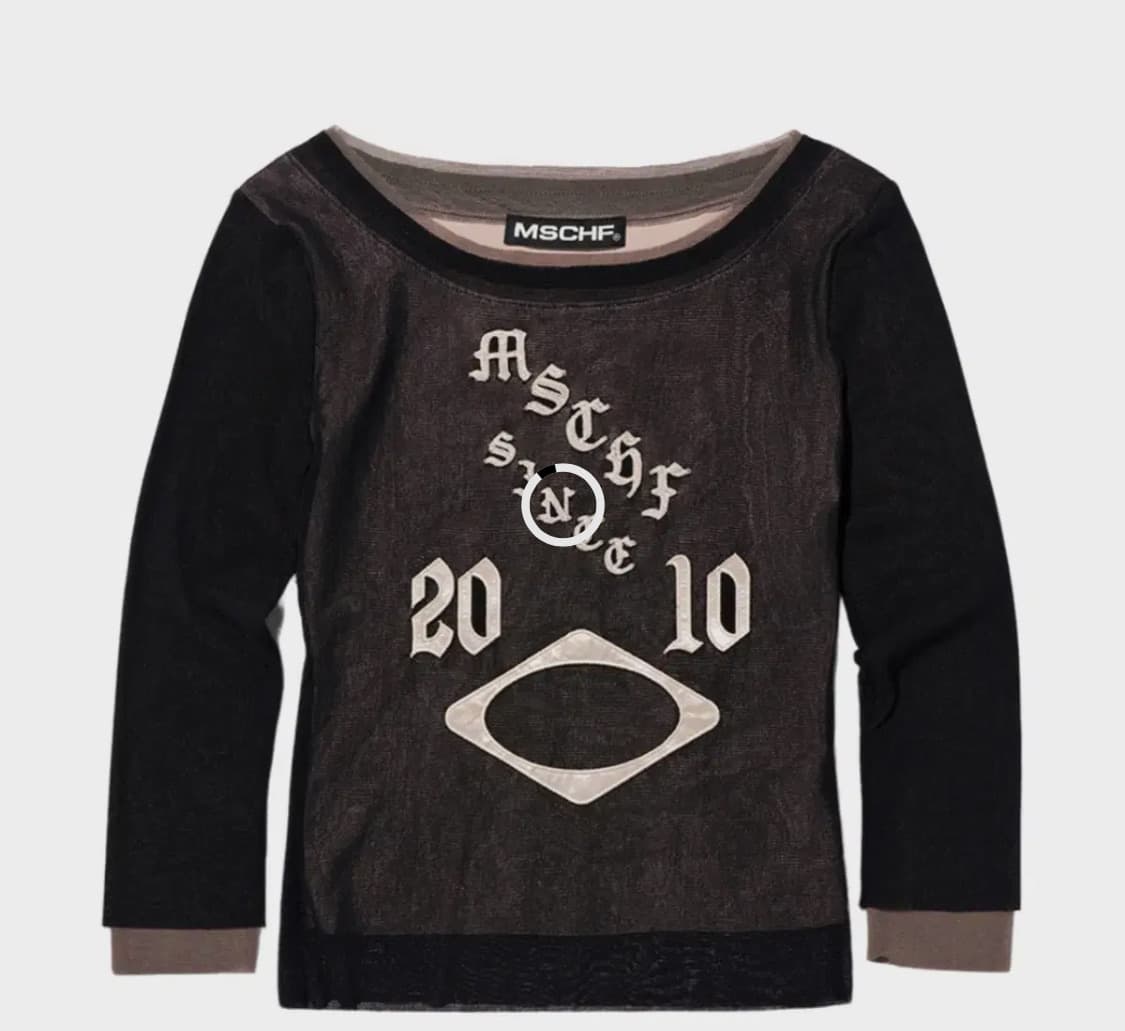 삽니다) 미스치프 보트넥 메시 탑  상품이미지1