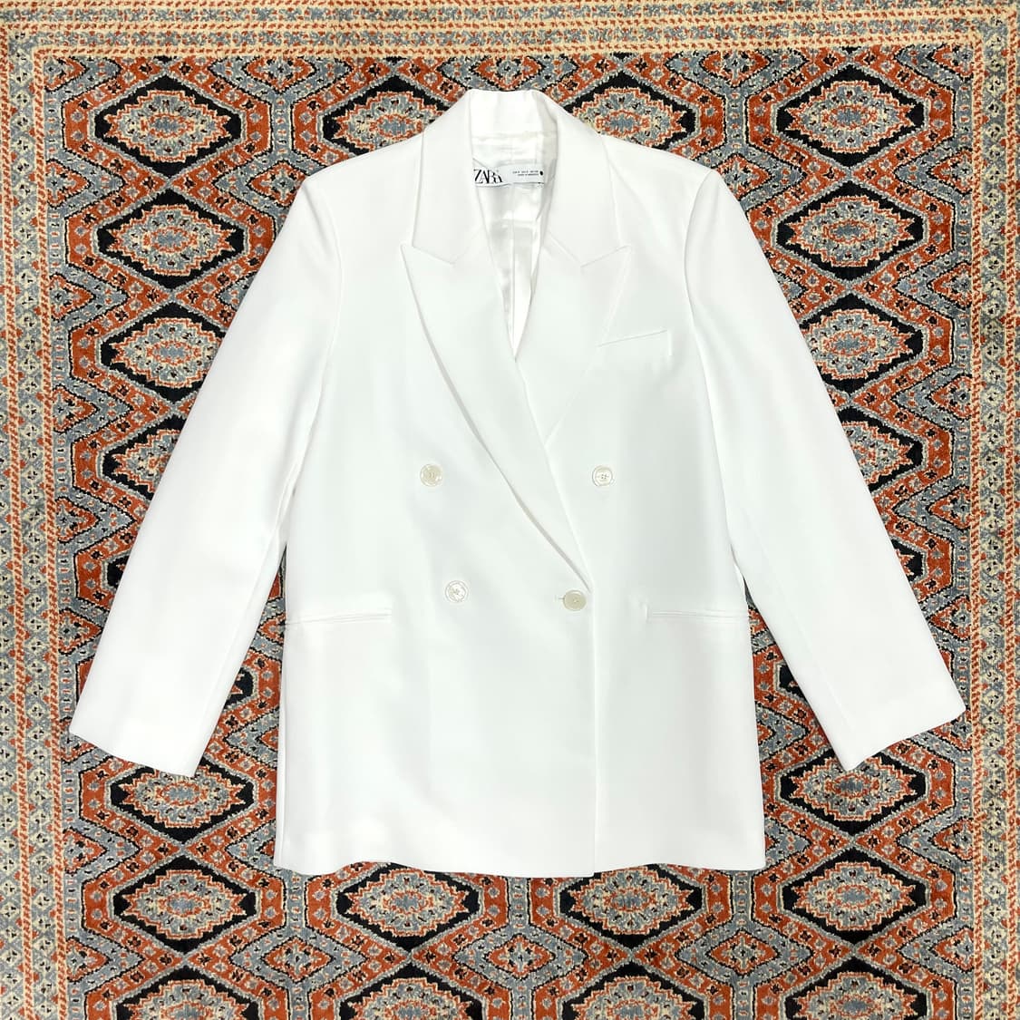 자라 화이트 더블 자켓 블레이저 여성S 상품이미지1