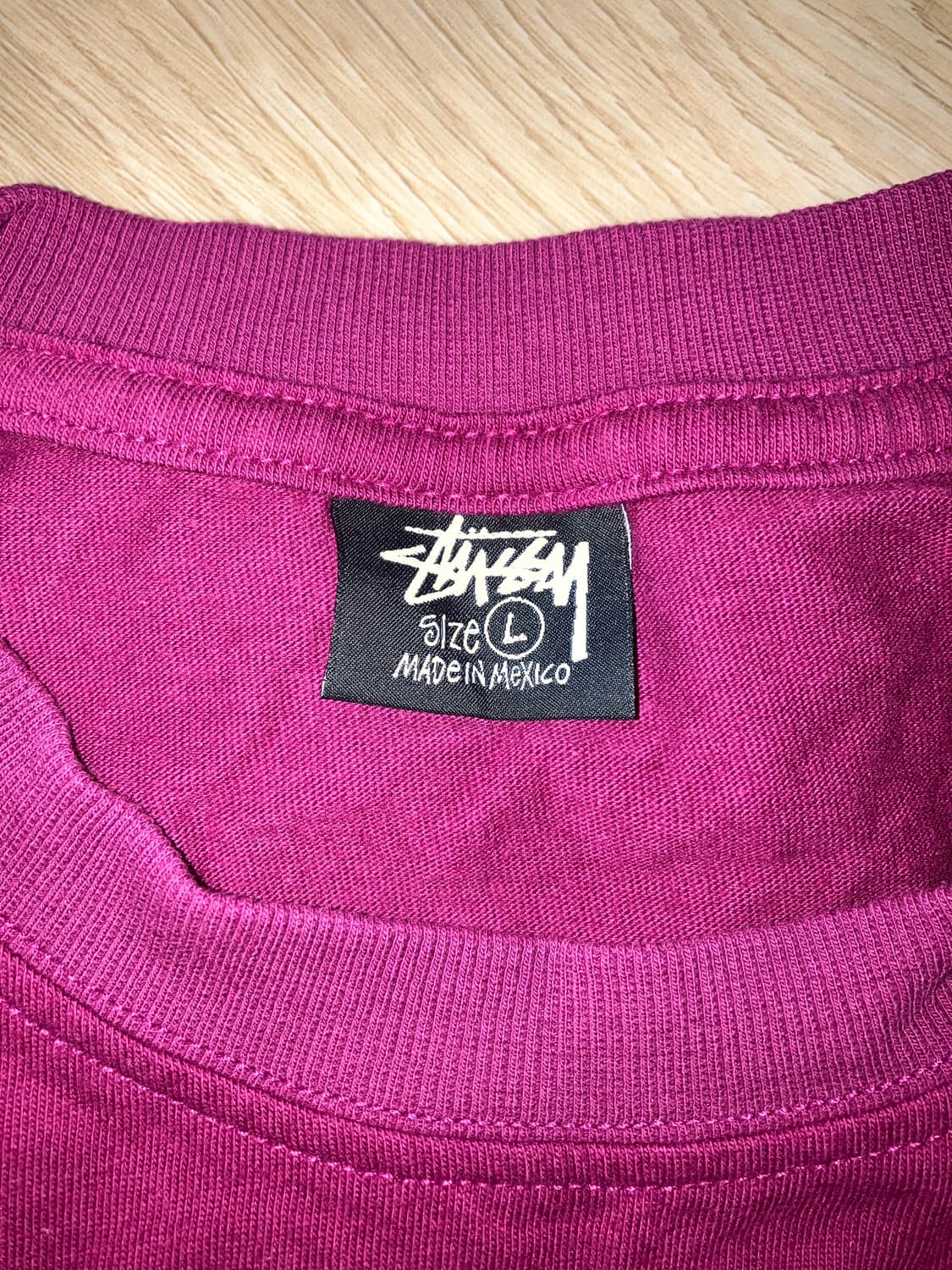 스투시 반팔 버건디 (사이즈: l) 상품이미지3