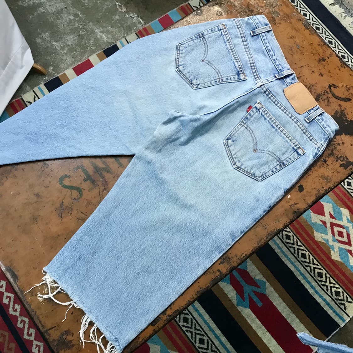 90s USA 리바이스 560 중청 6부 데님 팬츠 허리 32  상품이미지2