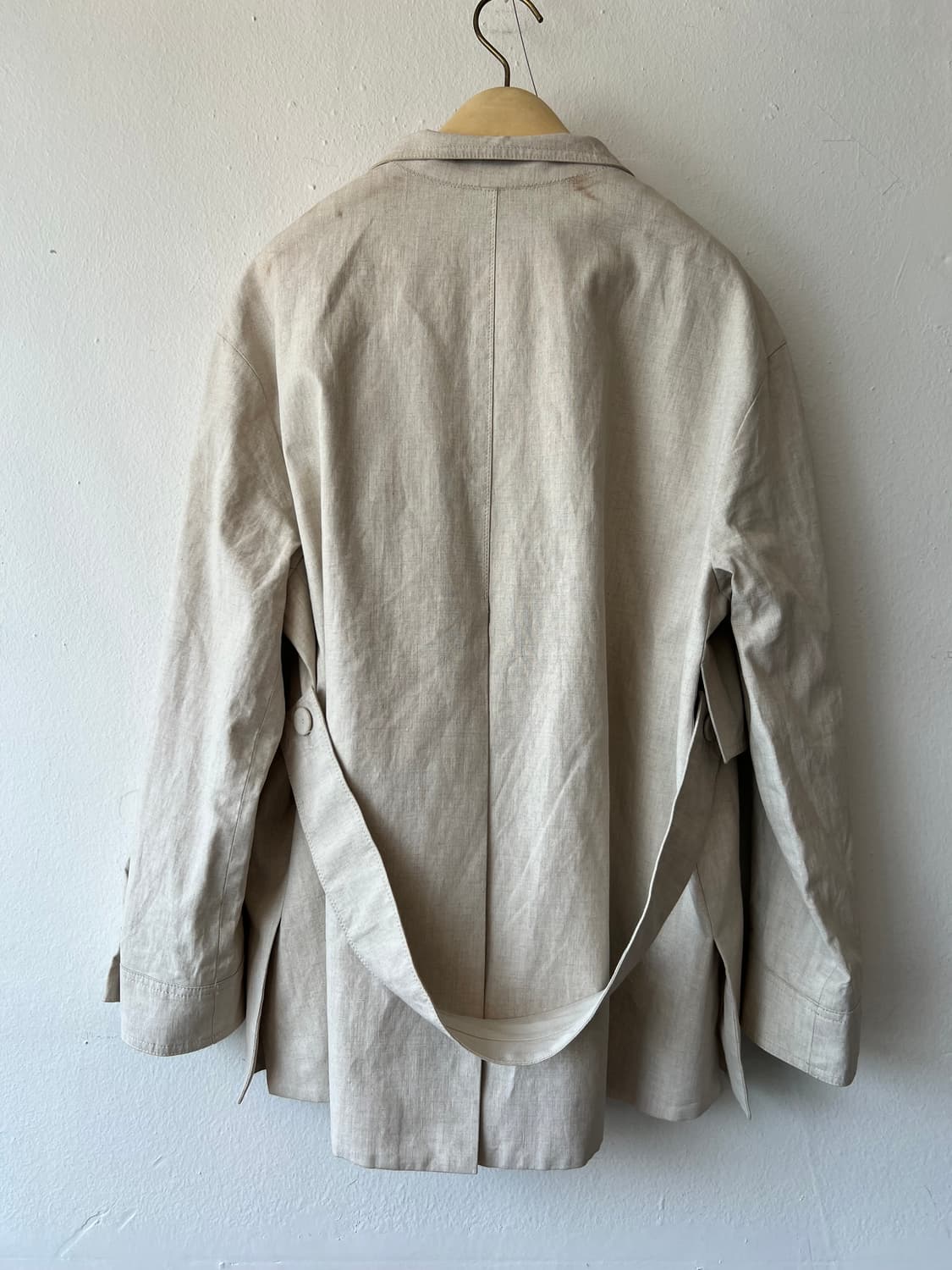 구호 KUHO 여성 아이보리베이지 린넨자켓 트렌치자켓 상품이미지3