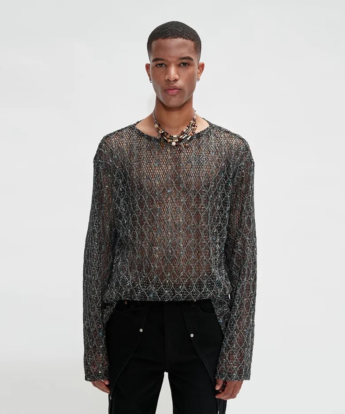 anderssonbell 네트 보트넥 풀오버 atb689m(BLACK) 상품이미지3