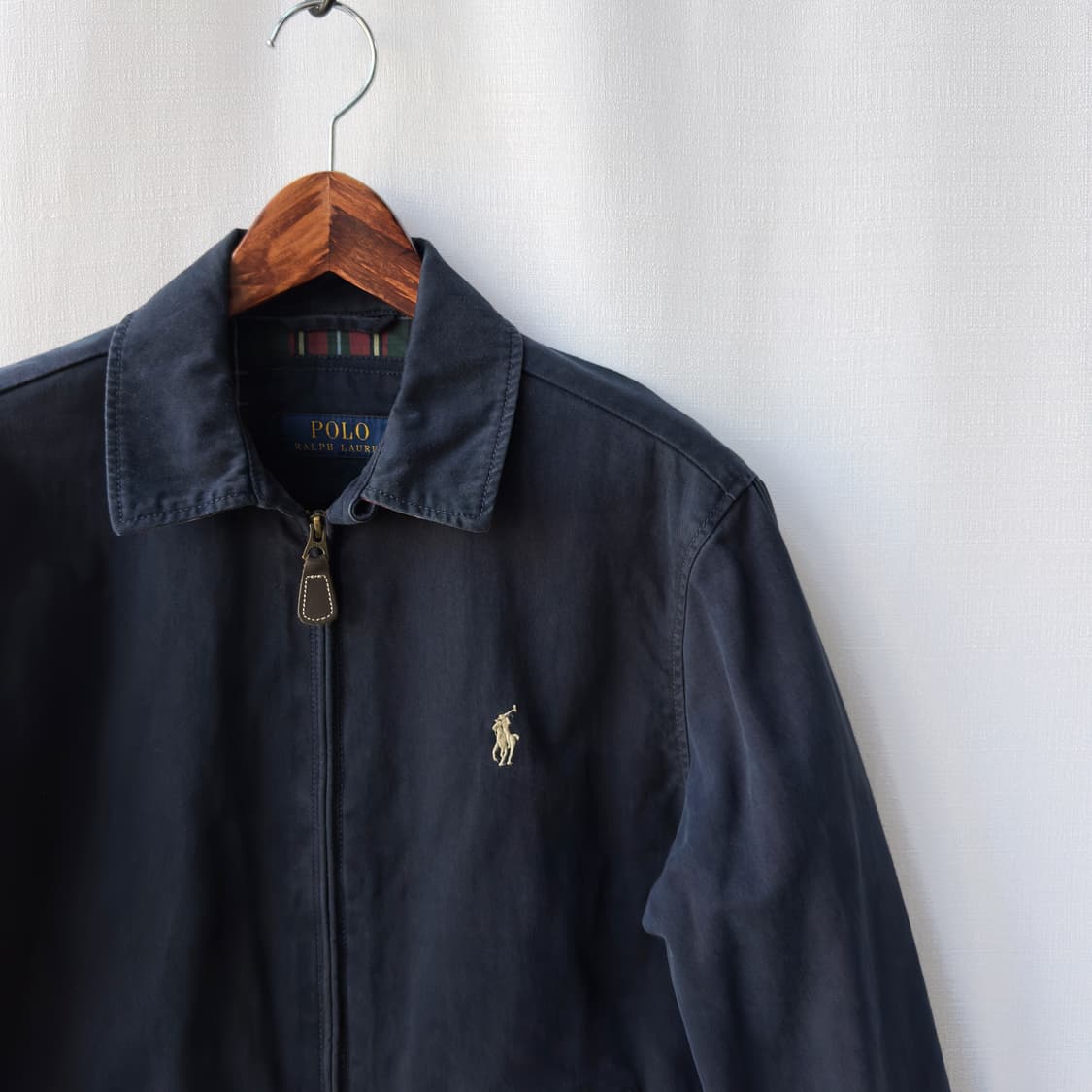 폴로 랄프로렌 코튼 스윙탑 블루종 자켓 네이비 체크 S 상품이미지4