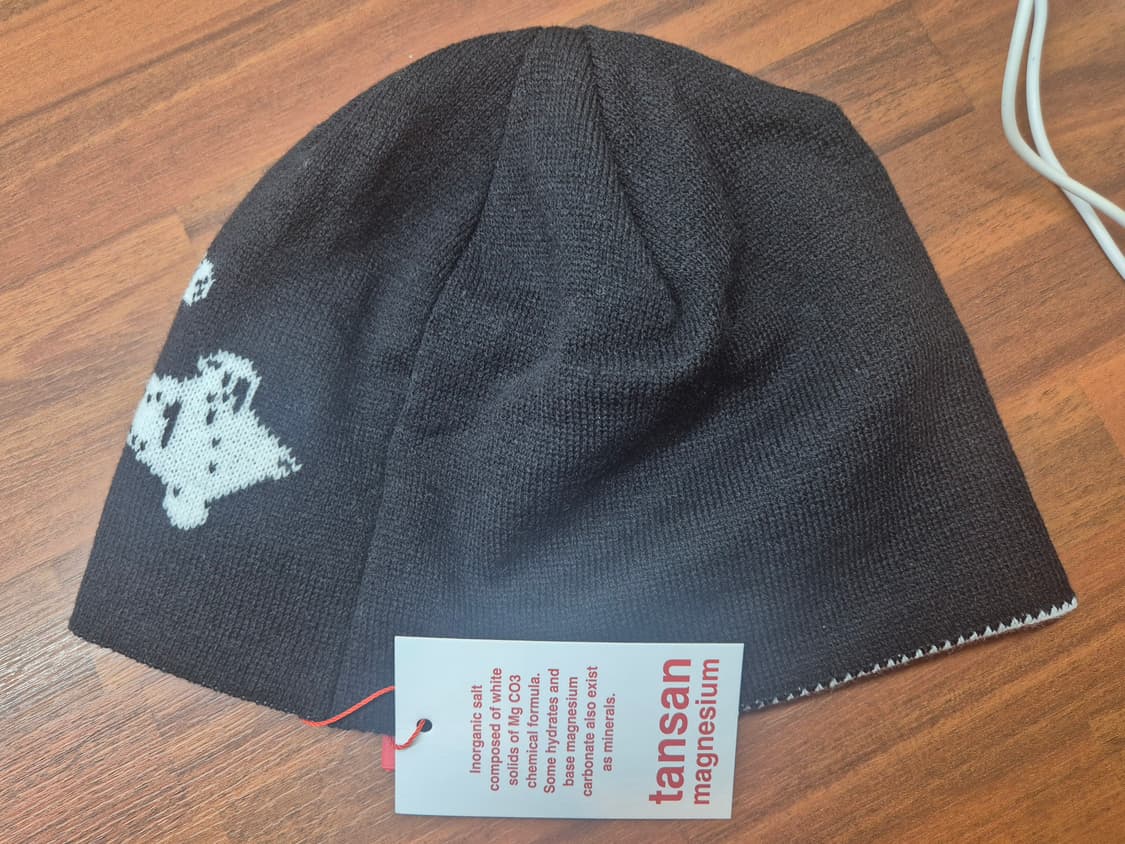 탄산마그네슘 자카드 크로스 비니 블랙 상품이미지2