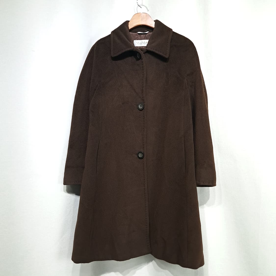 CL223 L 막스마라 90s 이태리판 울캐시미어 다크브라운 싱글코트 상품이미지1