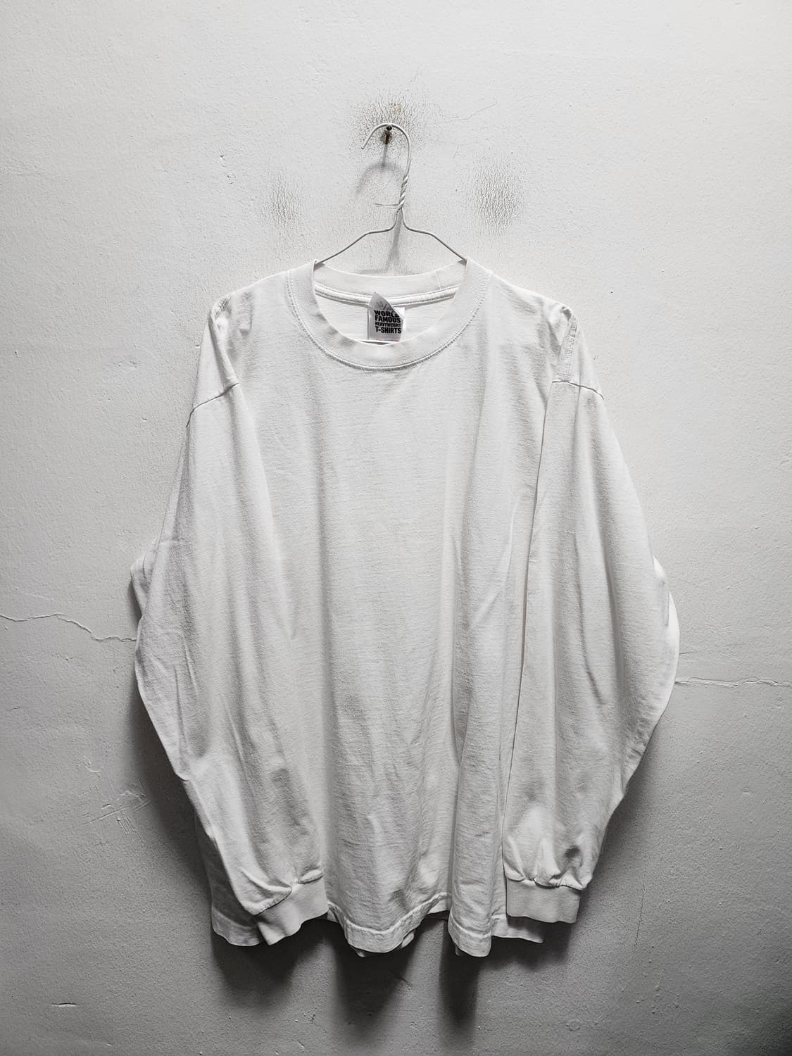 샤카웨어 헤비코튼 화이트 긴팔티 XL 상품이미지1