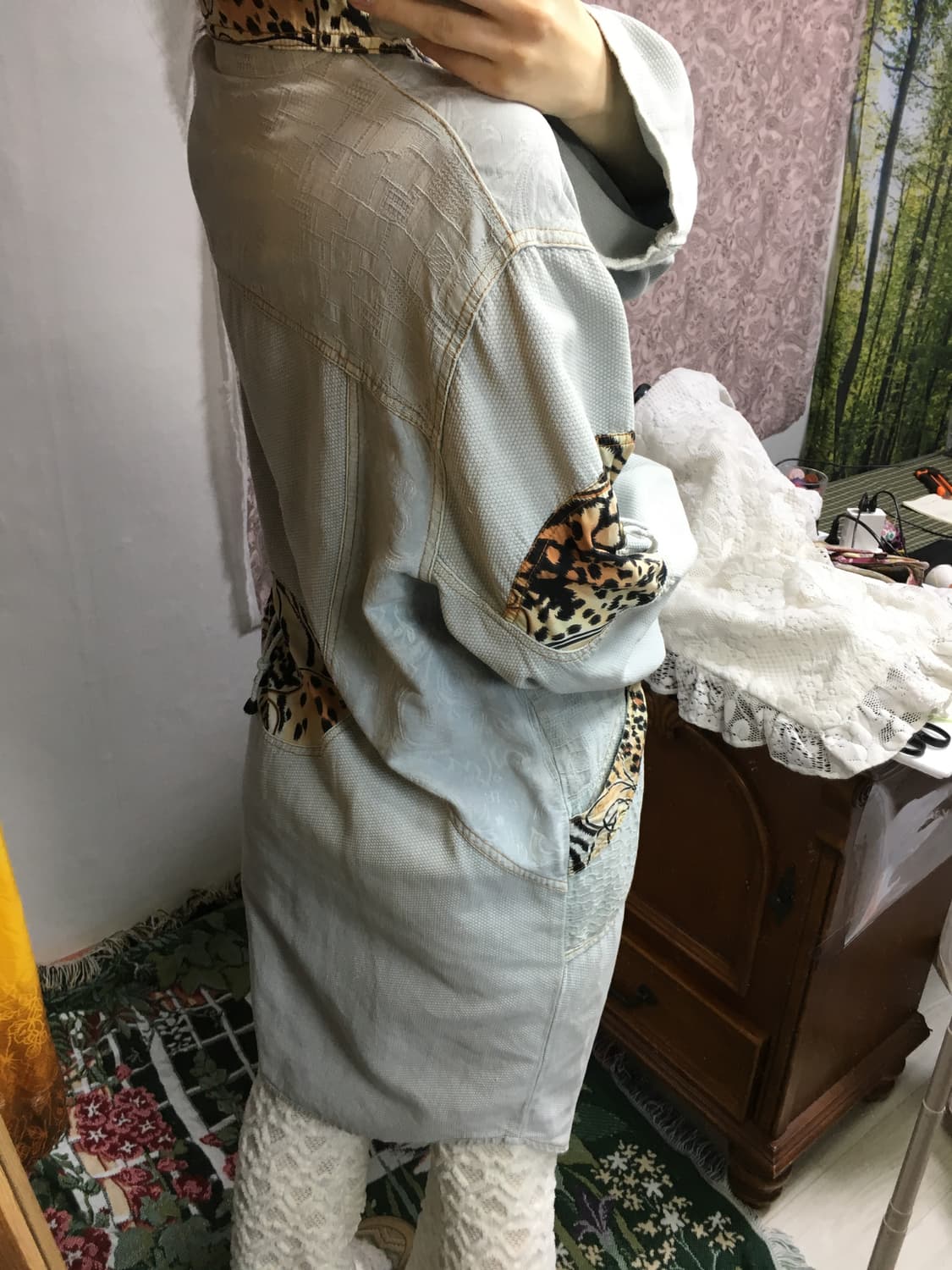 레오파드 포인트 데님 롱 코트 & 원피스 상품이미지4