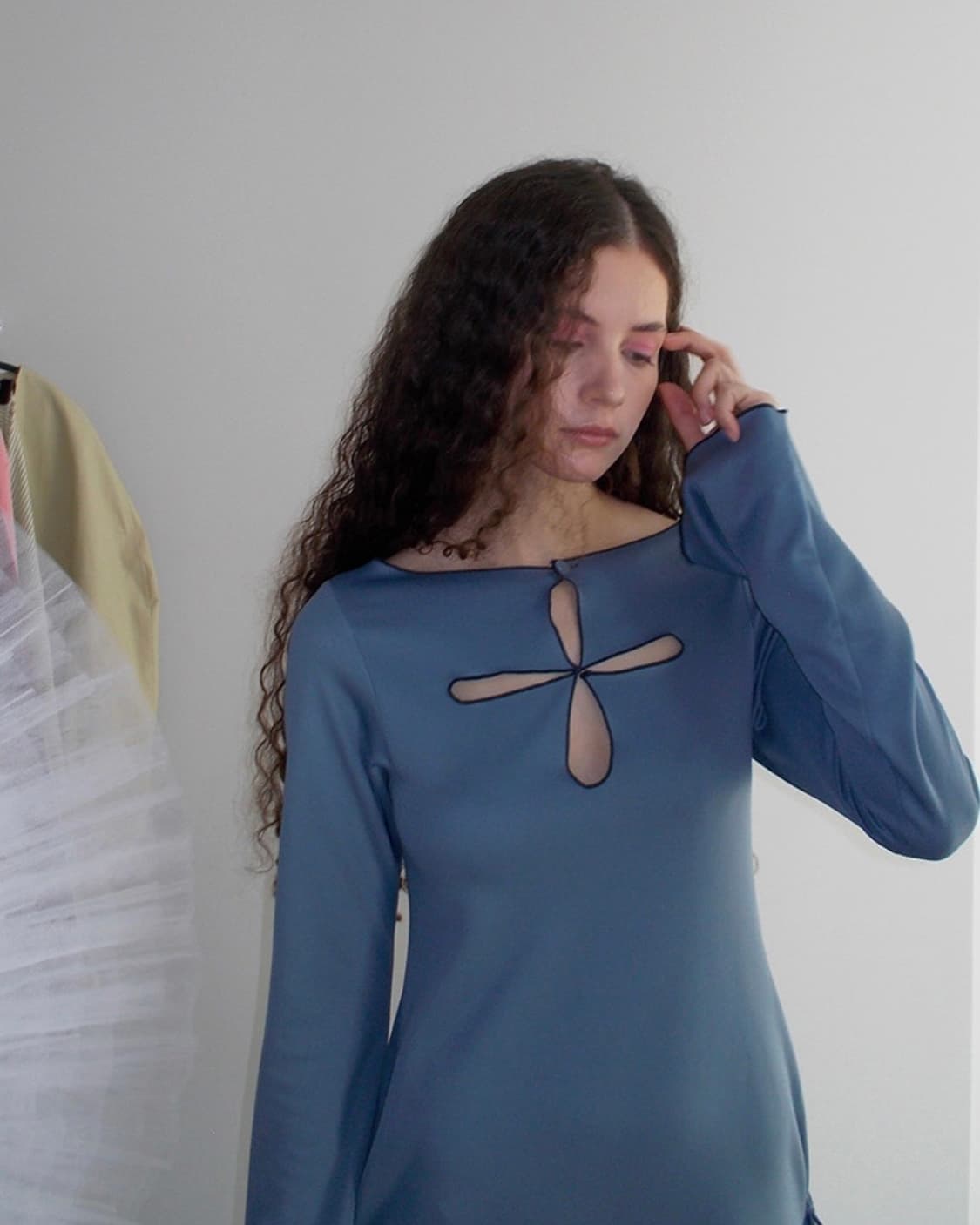 프레클 cut out ribbon jersey dress 상품이미지5