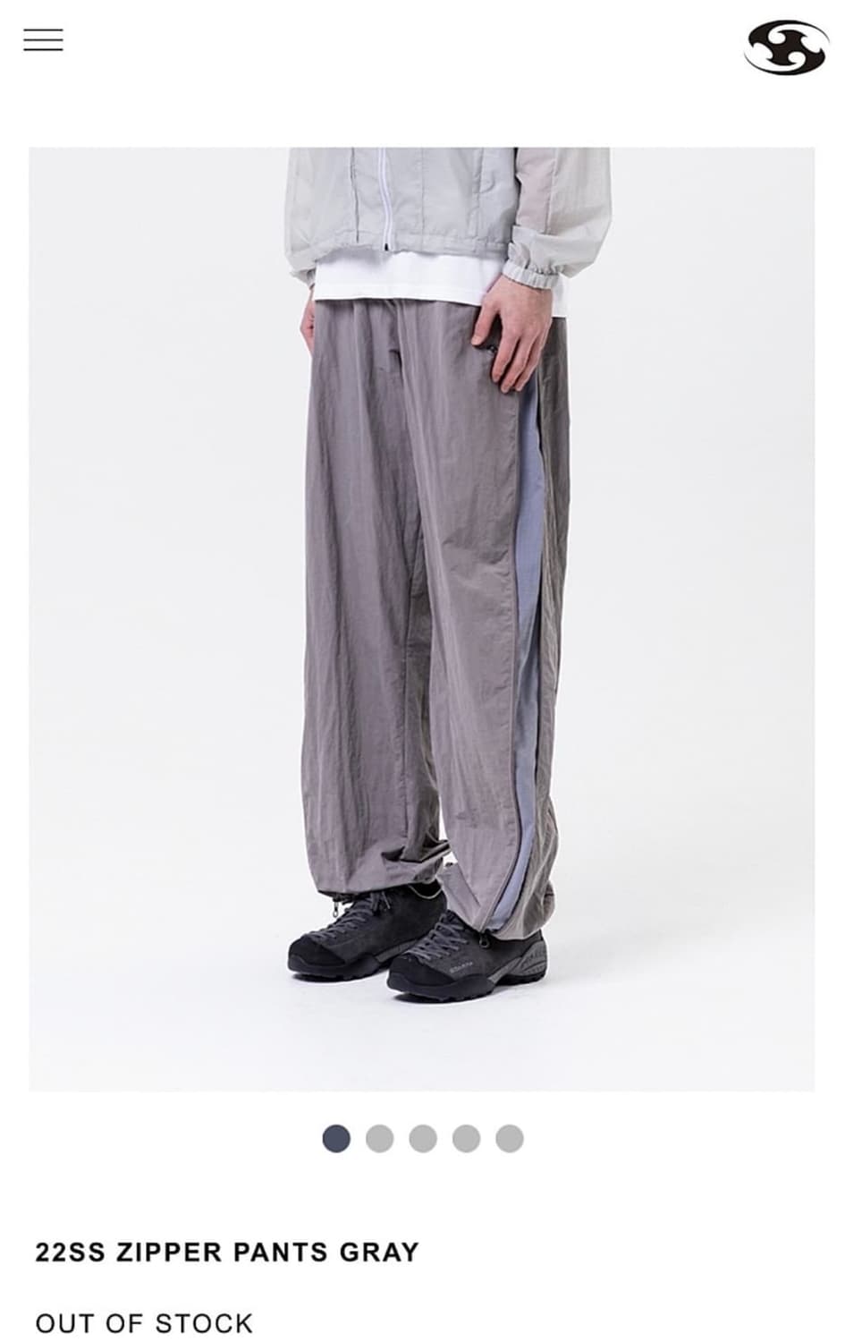 산산기어 지퍼팬츠 그레이 1 size 상품이미지1