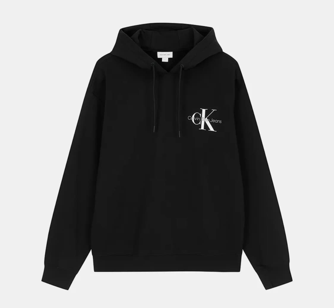 캘빈클라인 남녀공용 릴렉스핏 모노그램 로고 후디 상품이미지1