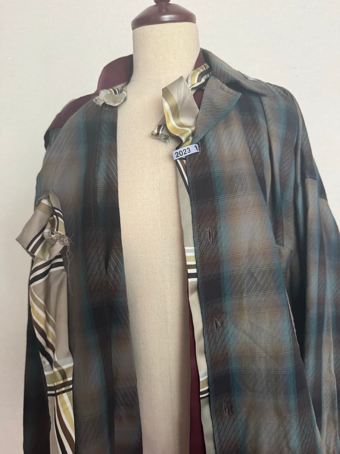 미하라야스히로 Mix Layered Check Shirt 남녀공용 상품이미지2