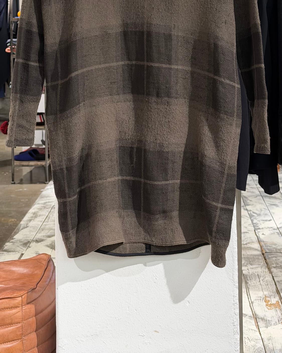 릭오웬스 카키브라운 fw18 체크 미디 원피스 상품이미지5