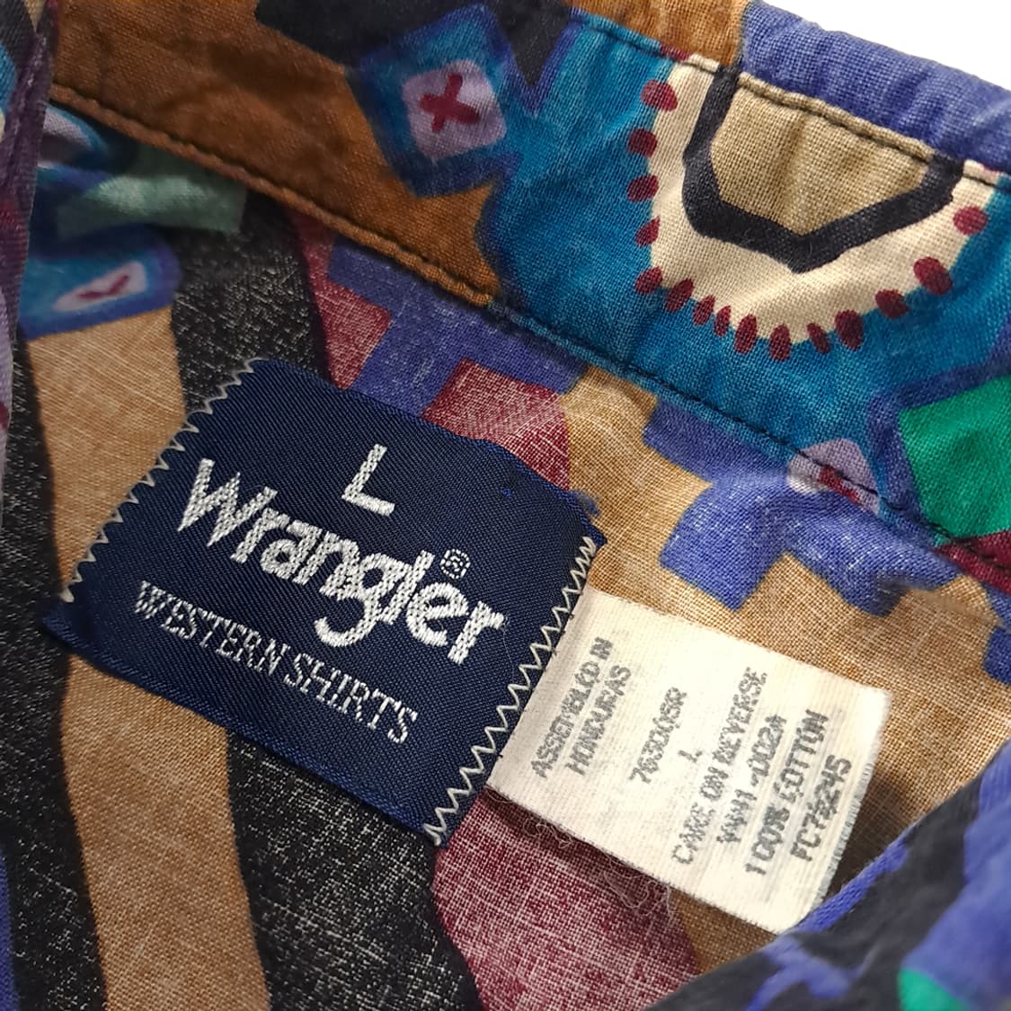 CK368 L 랭글러 90s 아즈텍패턴 웨스턴 반팔 셔츠 남방 상품이미지3