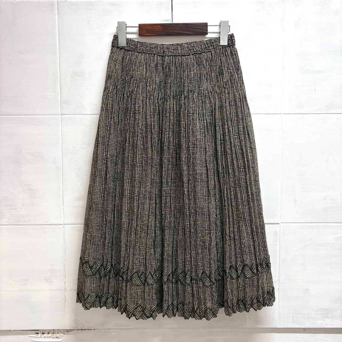 잔 체크 플리츠 디테일 페어리 미디 스커트 JPN 상품이미지1