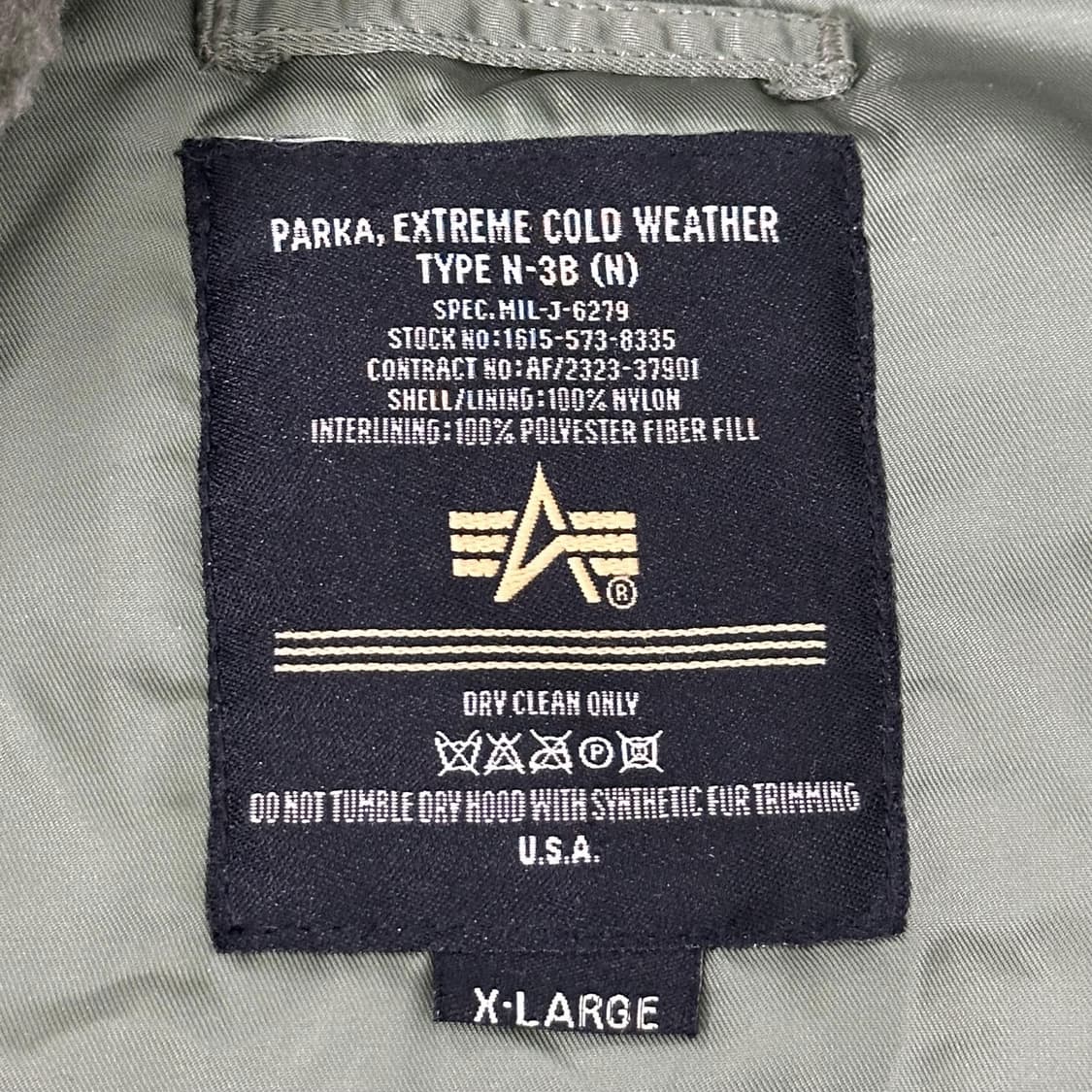 (하자존재) 알파인더스트리 미군 복각 n3b 파카 카키 XL 상품이미지10