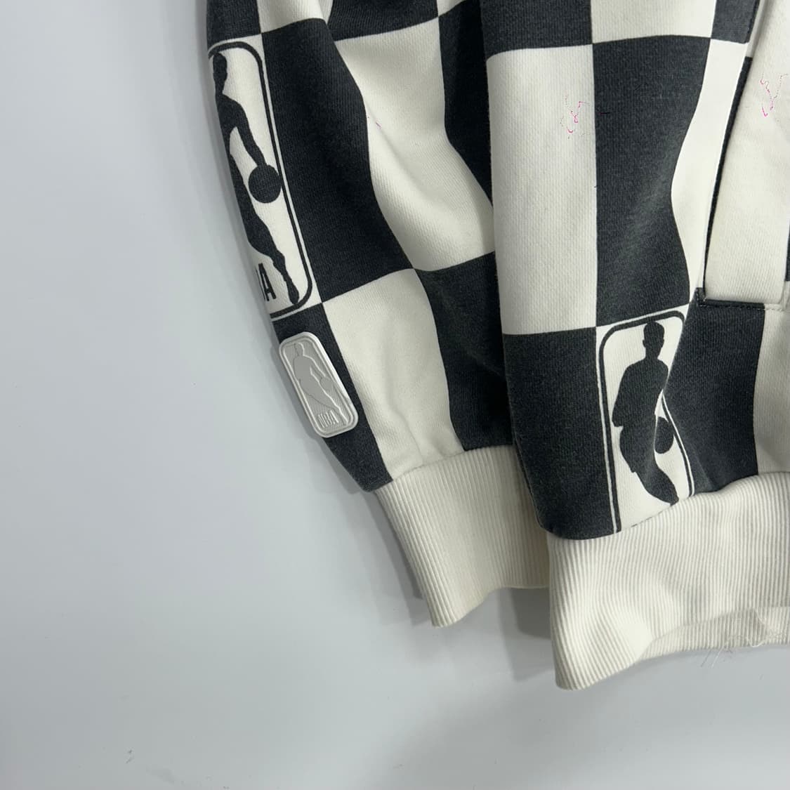 NBA 블랙 화이트 체커보드 후드티 상품이미지4