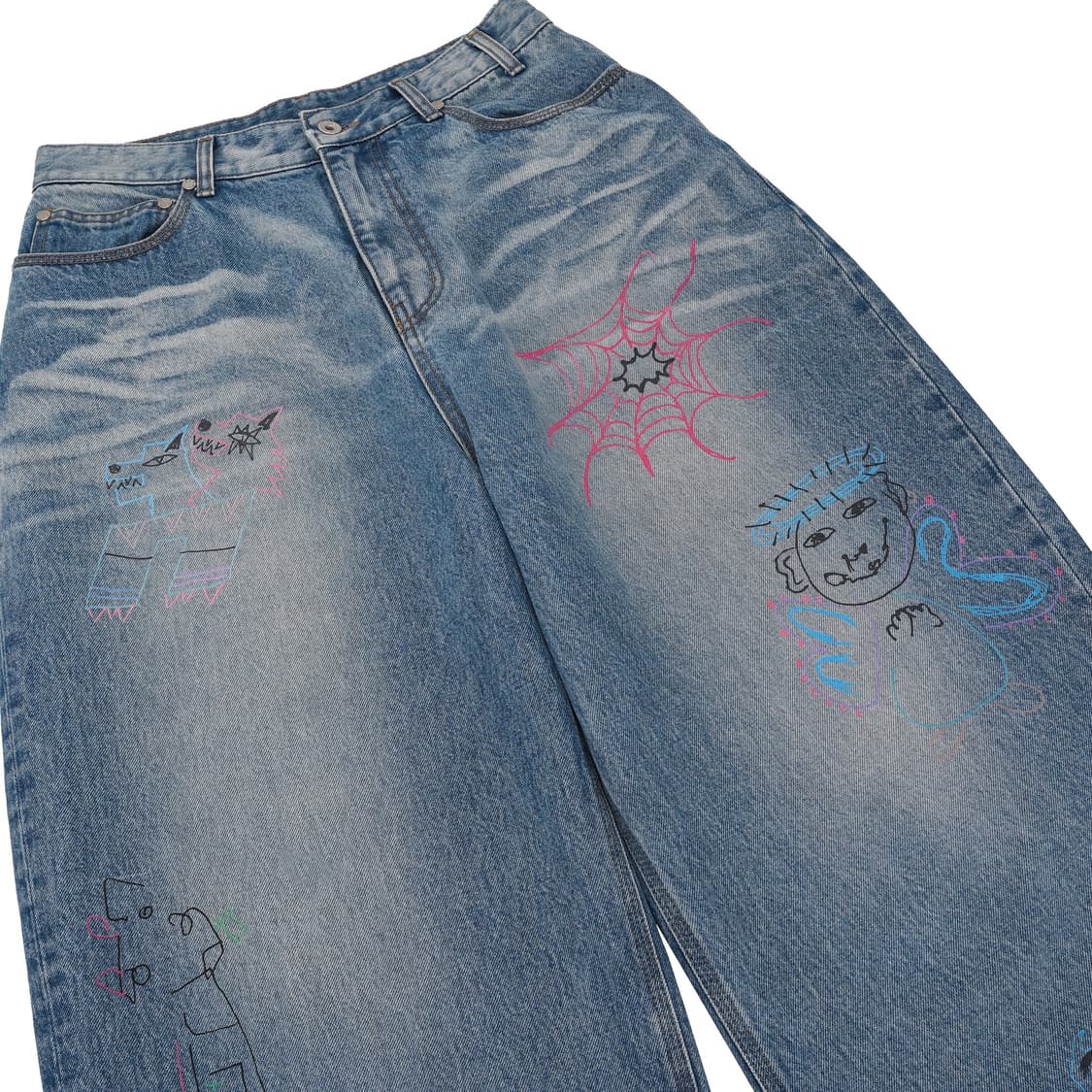 [M] STU X HANK Printed Denim Pants 데님 팬츠 상품이미지1