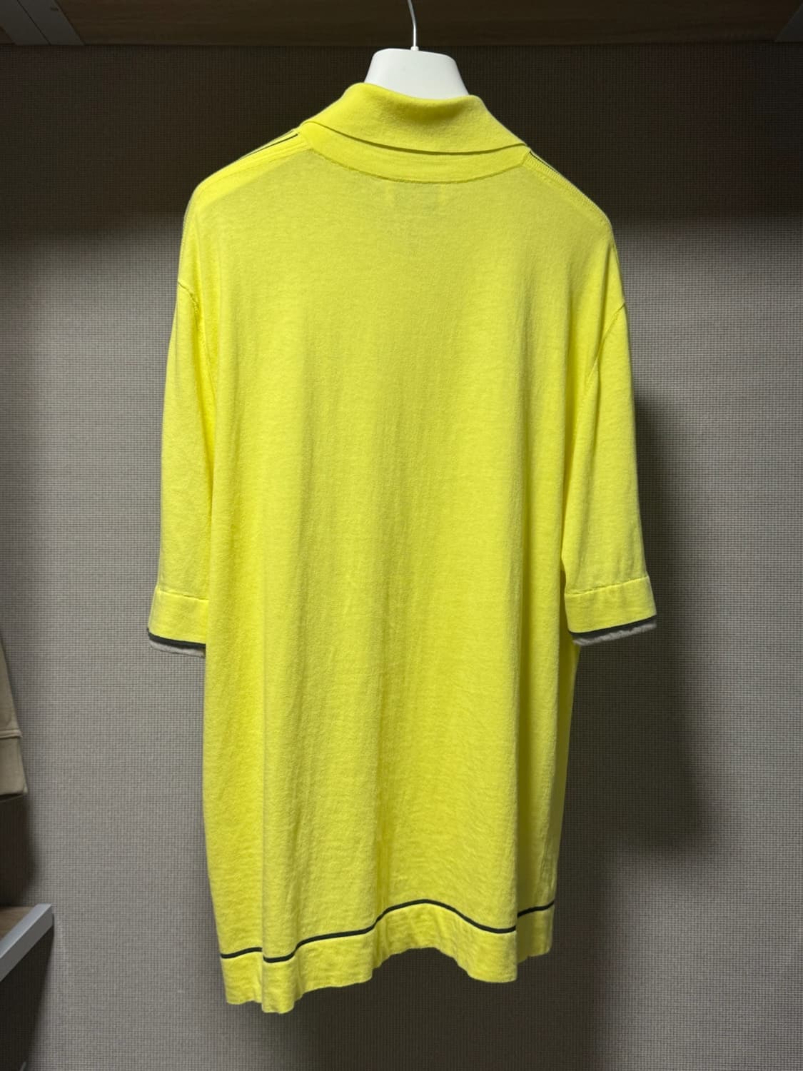 에르메스 코튼 하프 집업 반팔 폴로 셔츠 옐로우 L 상품이미지7