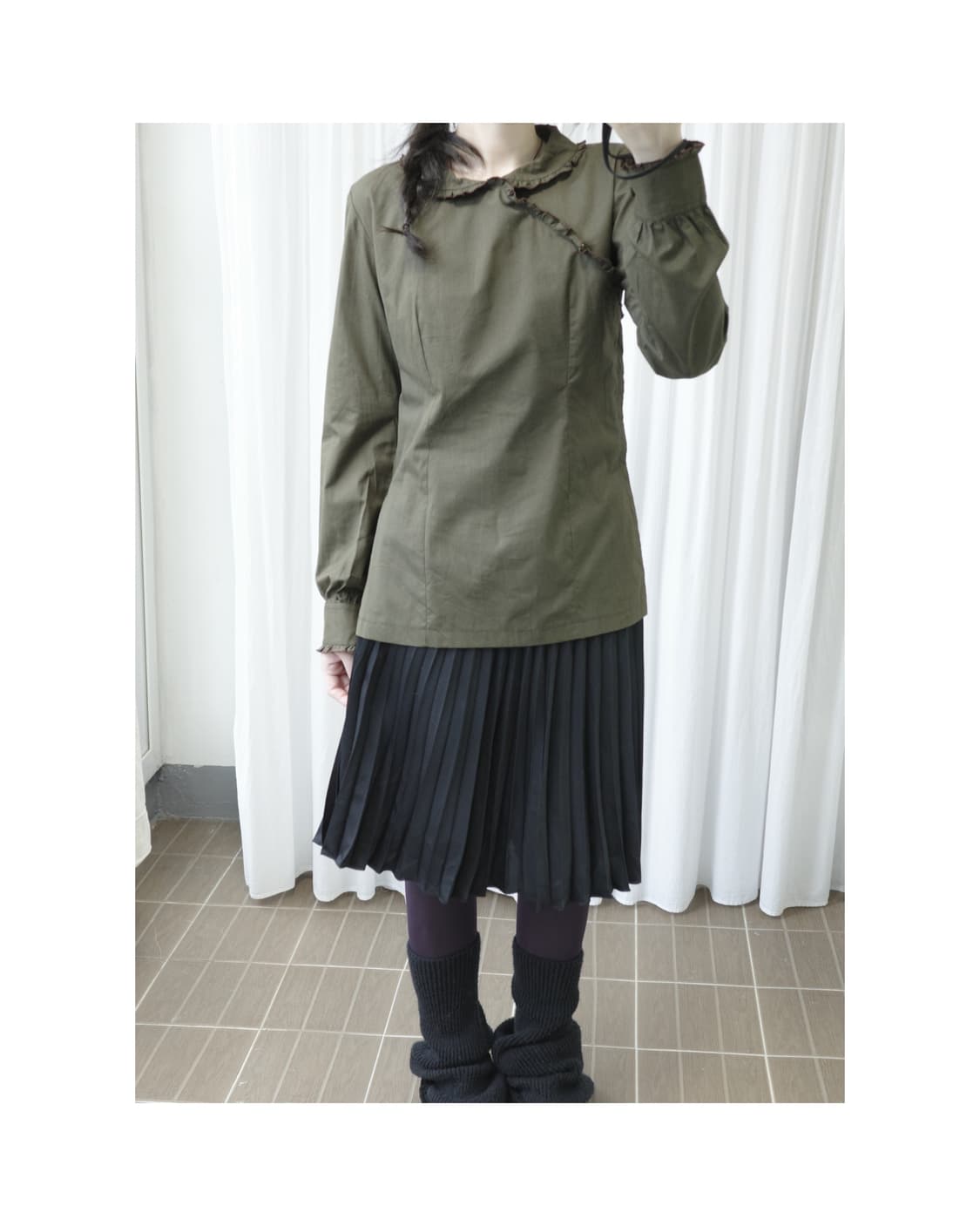 Pleats black skirt 상품이미지6