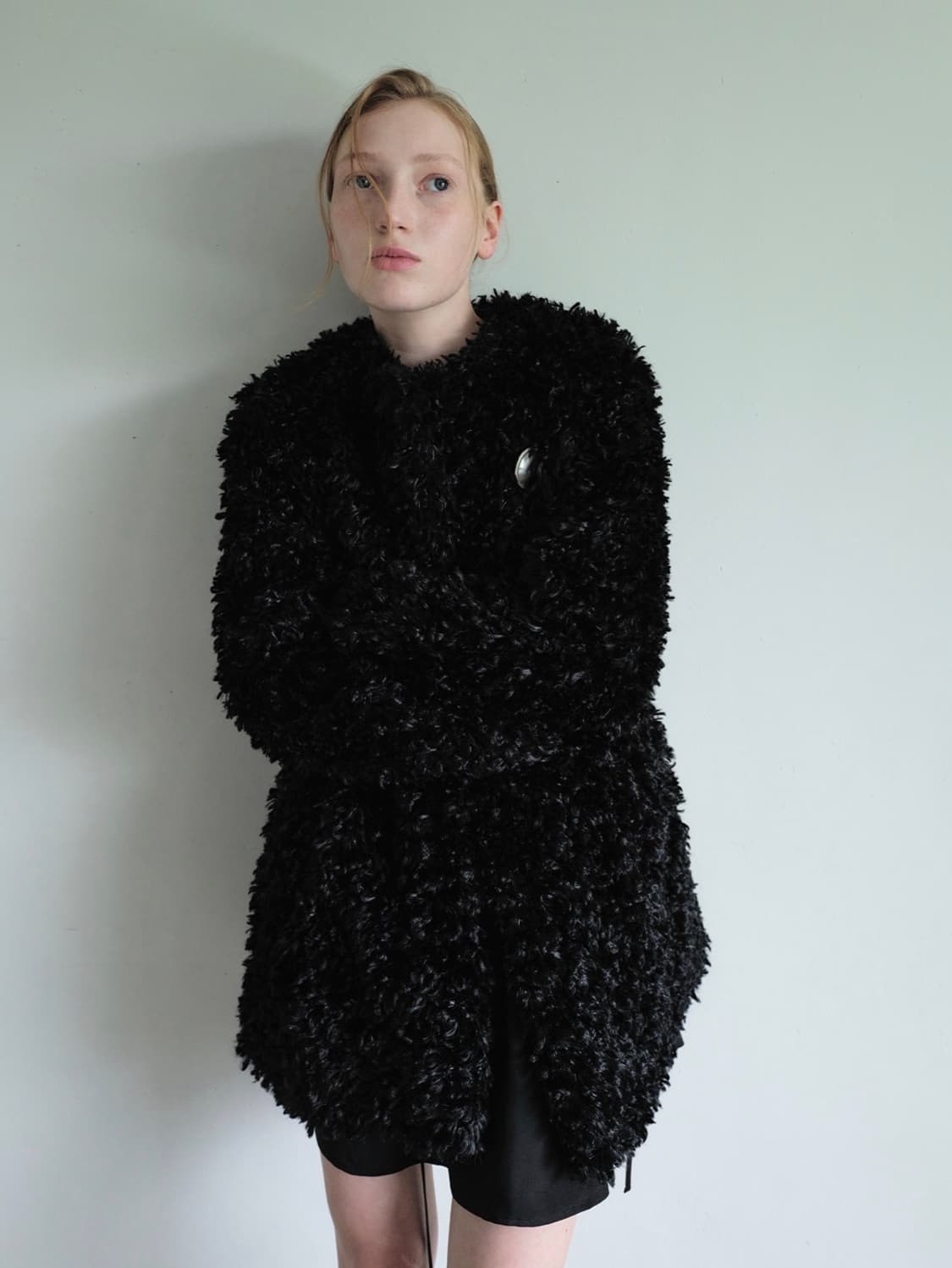 Yunse 윤세 하프 퍼코트 블랙 상품이미지6