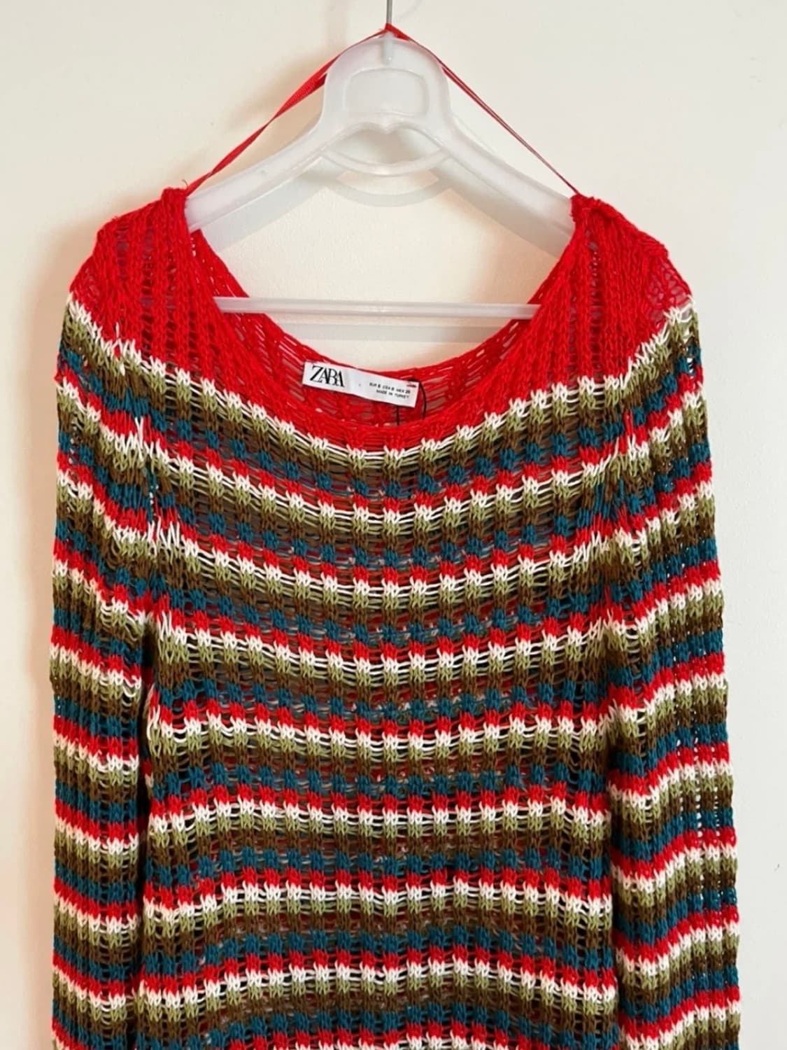 자라 스트라이프 크로셰 니트 원피스 S 상품이미지3