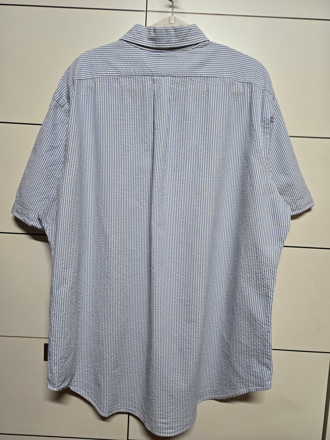 폴로 랄프로렌 남성 시어서커 블루 스트라이프 반팔셔츠(클레식핏 XL) 상품이미지5