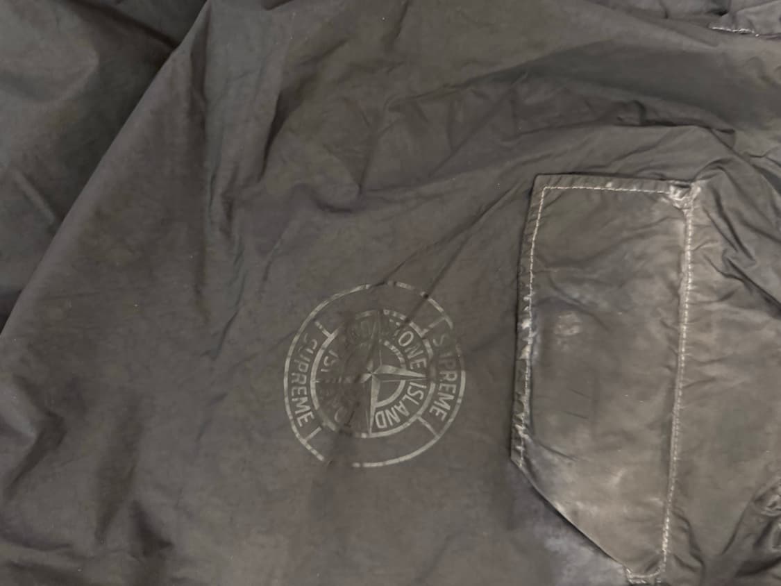 [L]20fw 슈프림x스톤아일랜드 페인티드카모나일론 카고팬츠블랙 상품이미지7