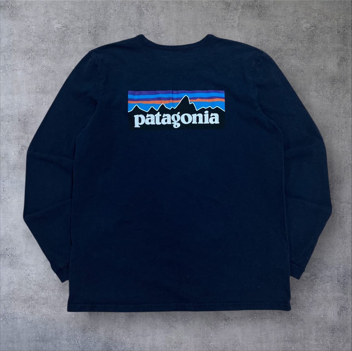 파타고니아 스펠아웃 박스 로고 네이비 롱 슬리브 긴팔티 상품이미지1