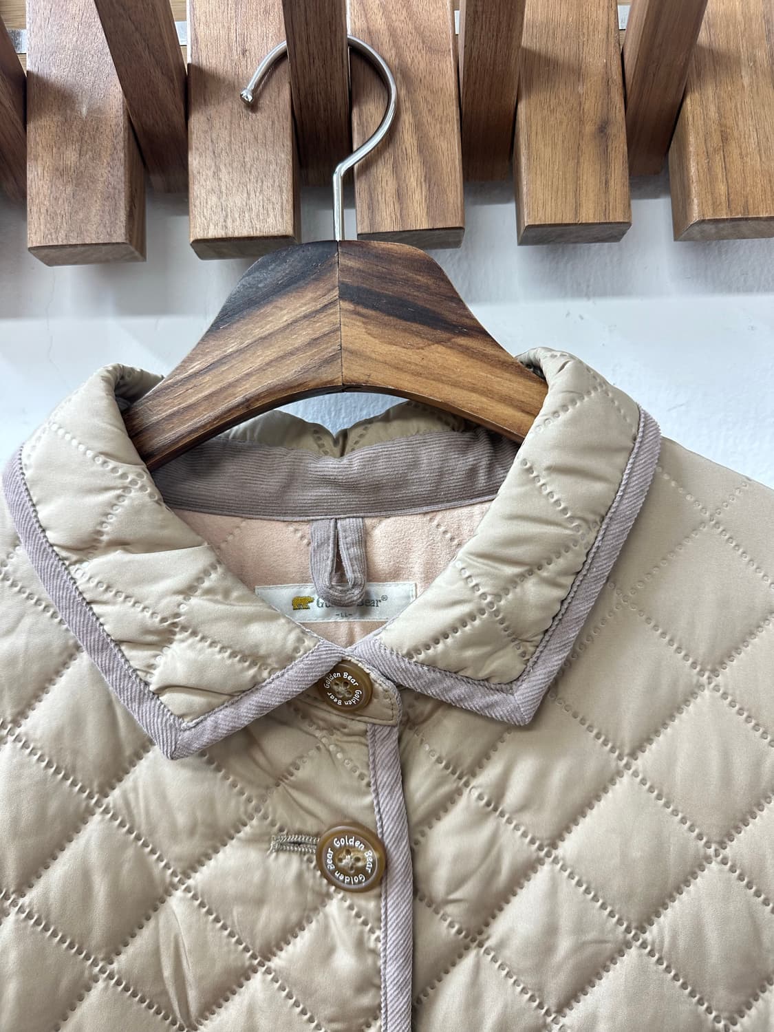 일본빈티지 골든베어 Golden Bear 베이지 안감 스웨이드퀼팅 자켓 상품이미지6