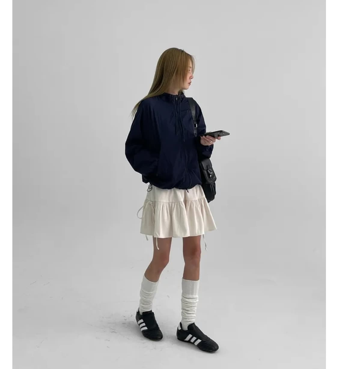 블랙업 헬신더 플레어 리본 미니 스커트 팬츠 아이보리 상품이미지1