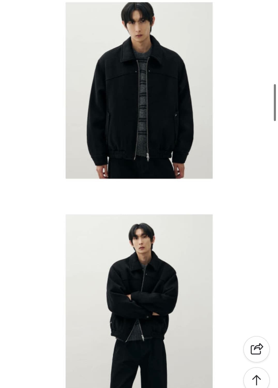 드로우핏 DRAW FIT 울 카라 집업 블루종 자켓 [BLACK]  M 상품이미지6