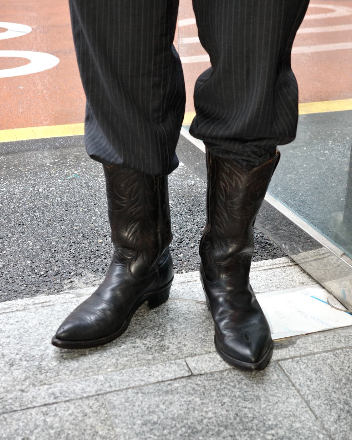 90s Justin 차심 가죽 웨스턴 부츠 상품이미지10