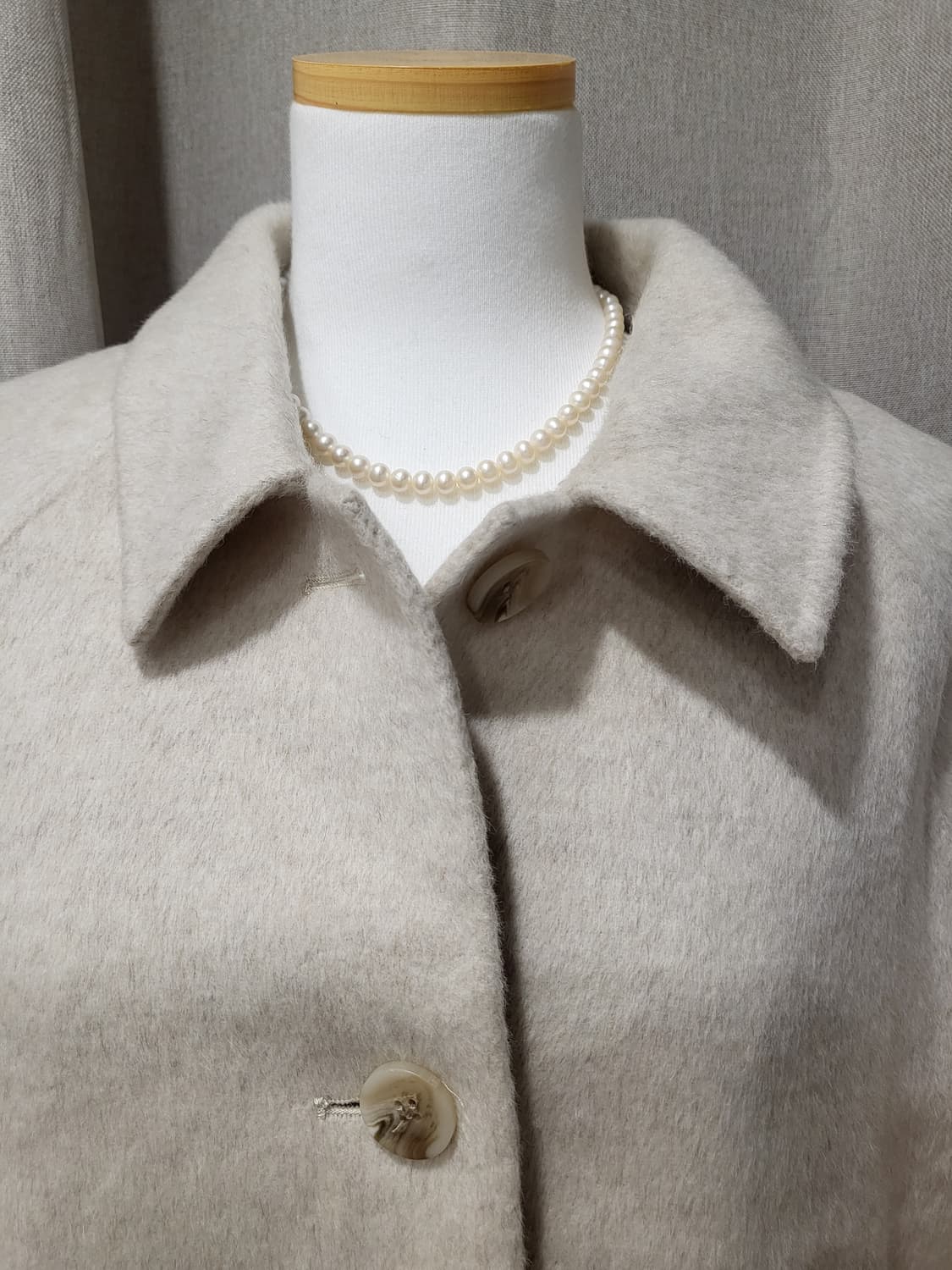 택포🎁새상품 울자켓 코트 핸드메이드 오버 루즈 단추 숏 상품이미지3