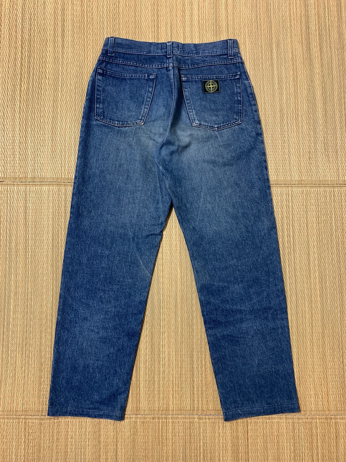 80s 스톤아일랜드 아카이브 그린 엣지 와펜 데님 팬츠 상품이미지2