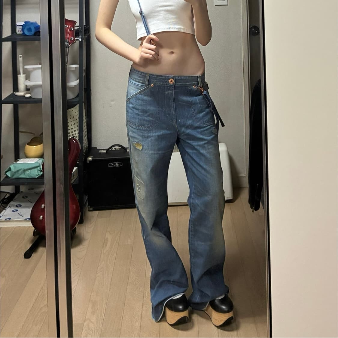 00s 디젤 그런지 디스트로이드 로우라이즈 와이드 데님 상품이미지2