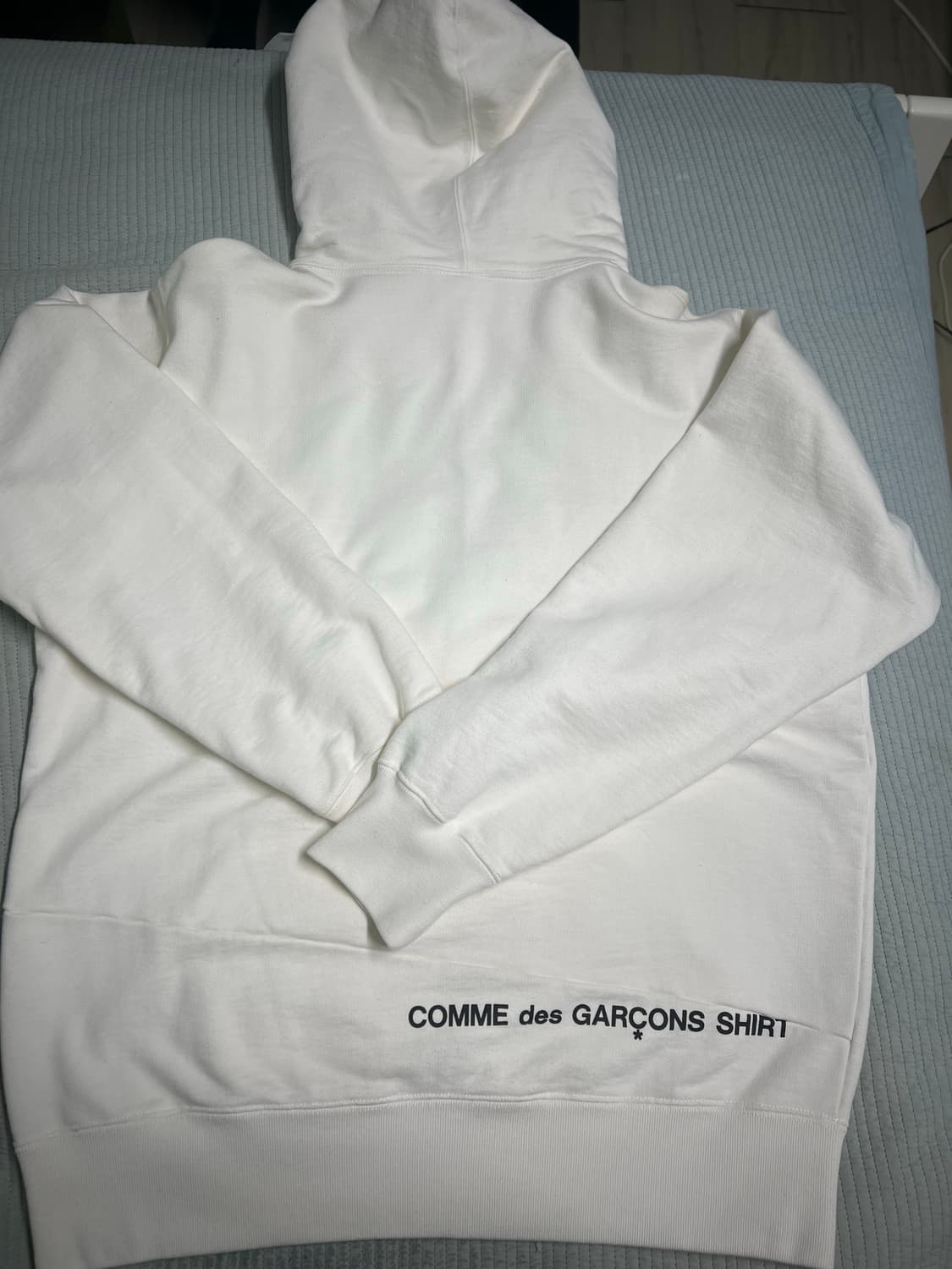슈프림 x 꼼데 박스로고 후드 화이트 M 상품이미지3