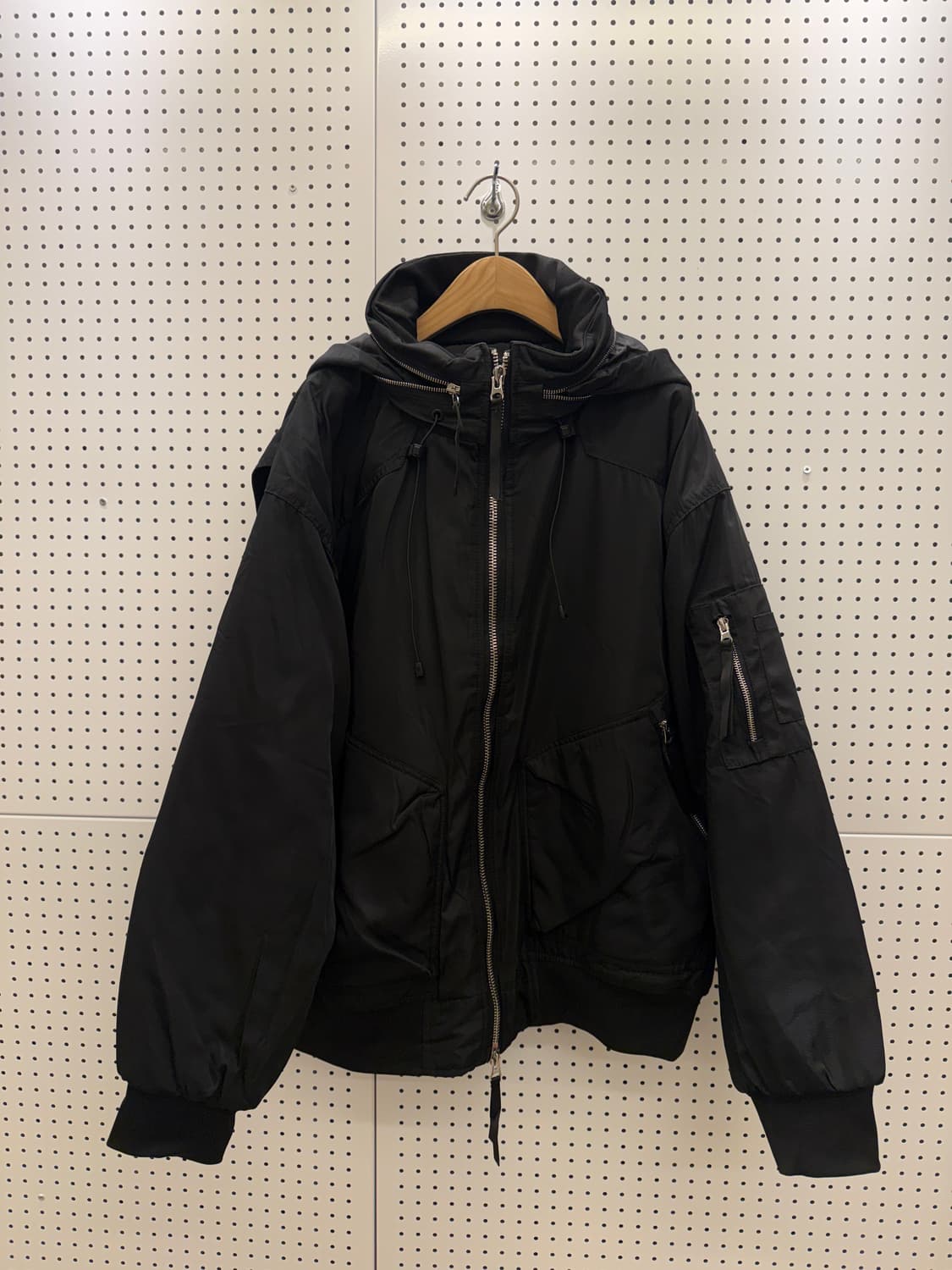 빈티지 후디드 MA-1 패딩 블루종 블랙 U528 상품이미지2