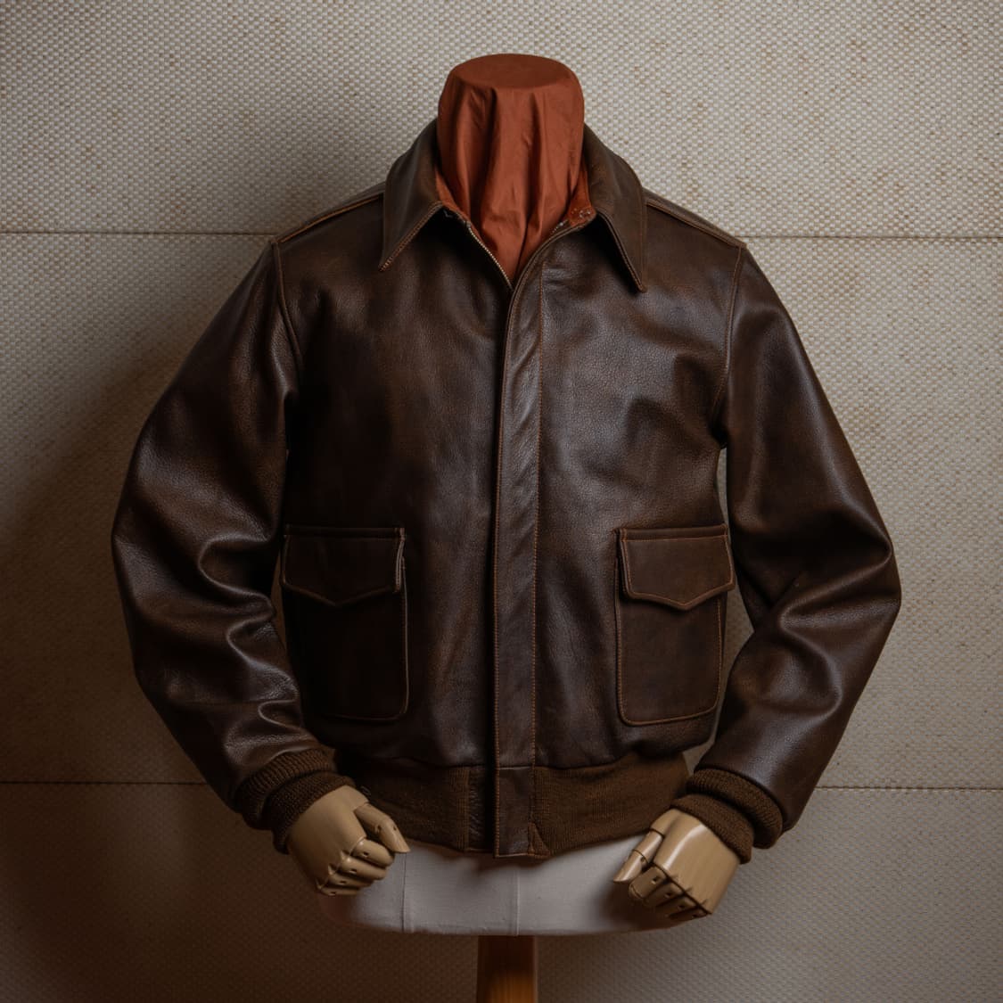 L) 아카펠라클로딩 A-2 자켓 소가죽 40 size 상품이미지10