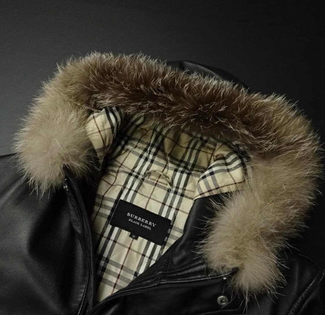 버버리 블랙 라벨 가죽 모피 코트 양가죽 산요상회/중고 상품이미지6