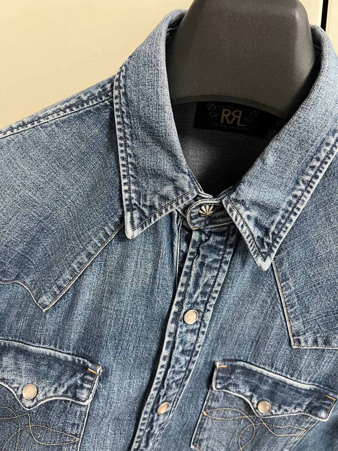 택포35) RRL 더블알엘 웨스턴 셔츠 데님 다크워시 중청 M 상품이미지2