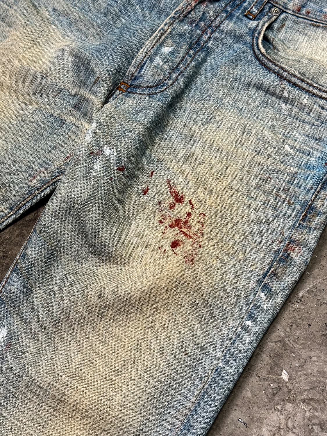 Dior Homme 2010ss Blood Paint Denimpants 상품이미지3