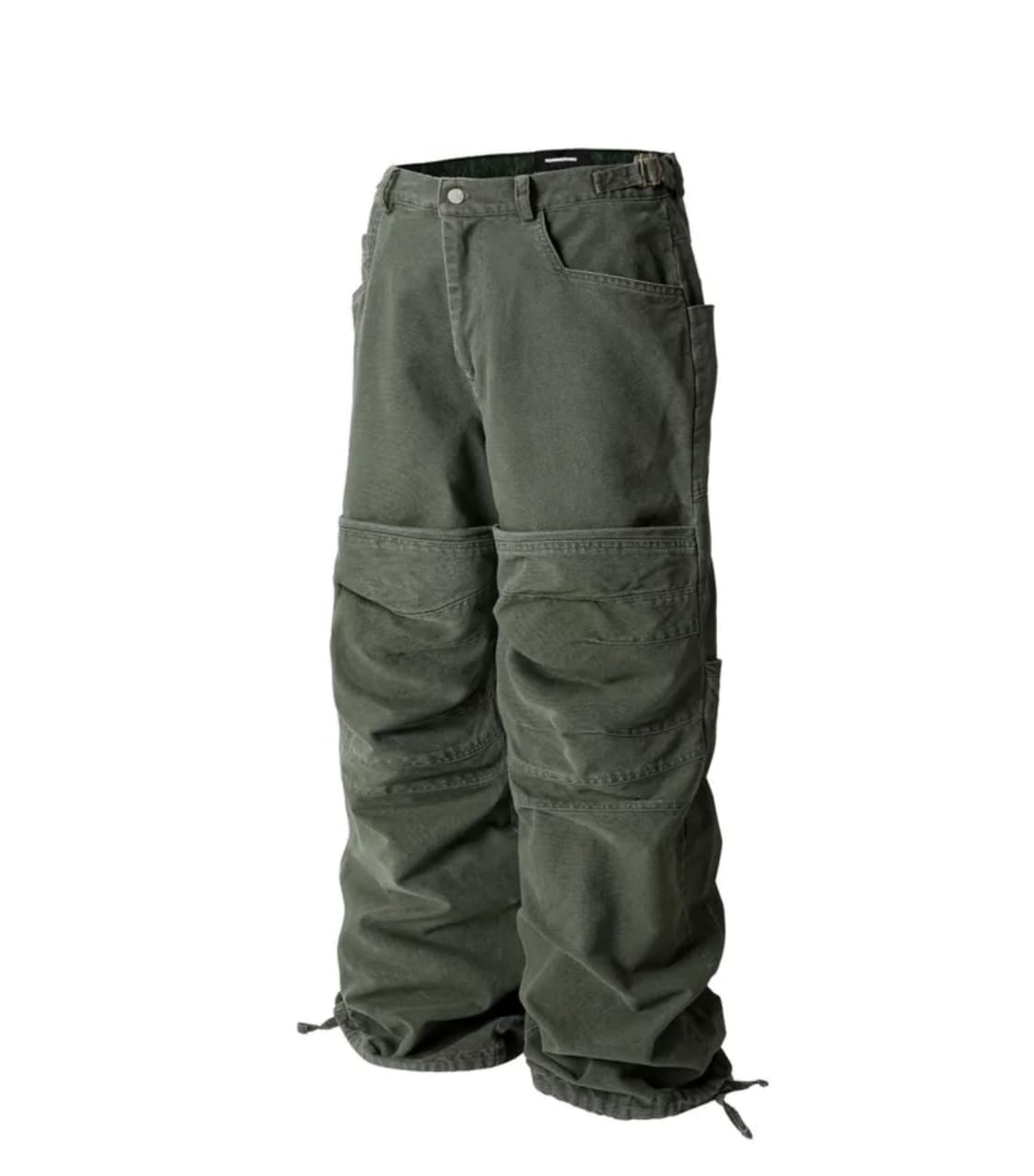 로어링라드 워시드 플립 니 팬츠 카키 L 상품이미지1