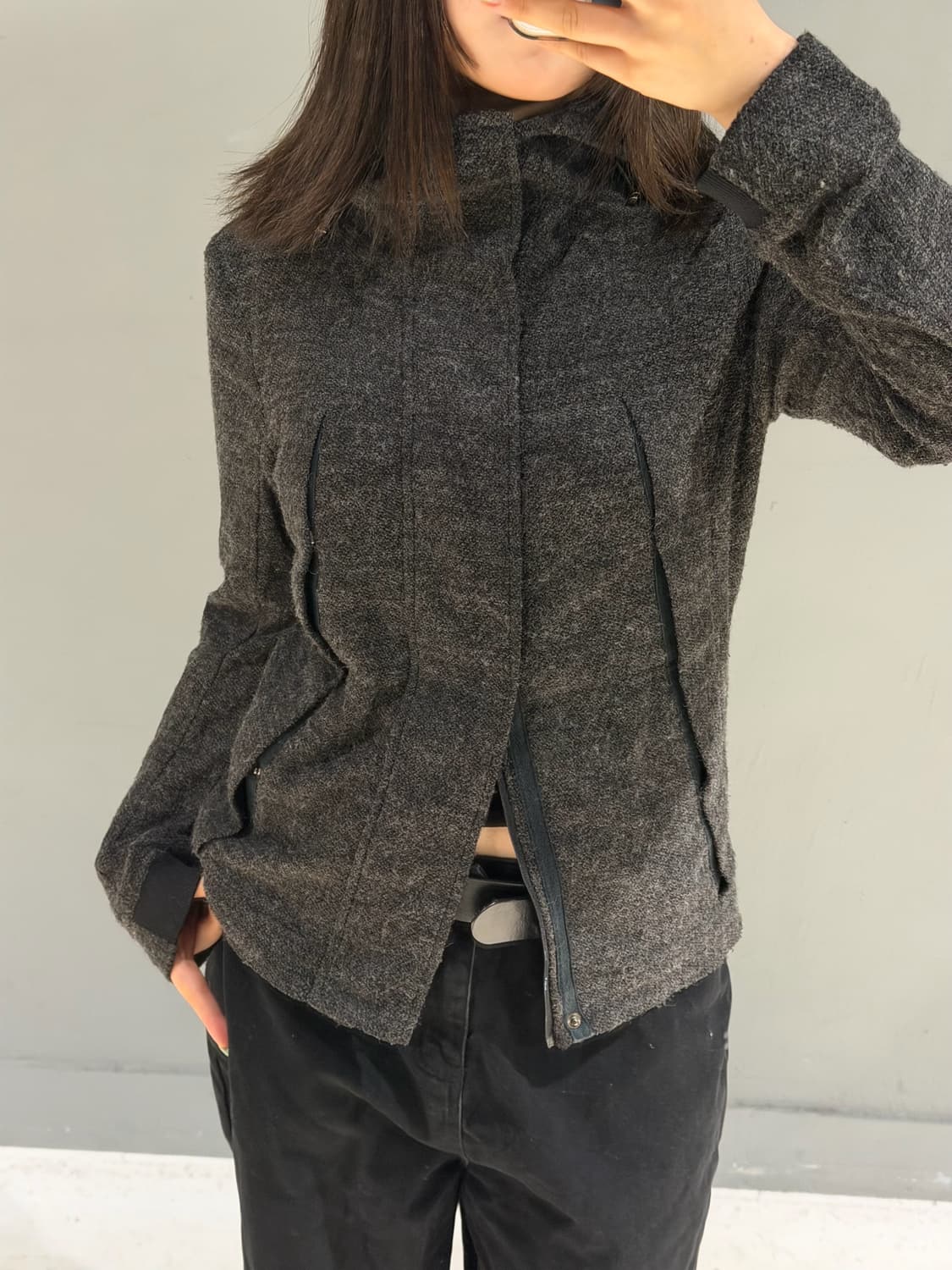 high-neck pocket line point hood zip-up 상품이미지4
