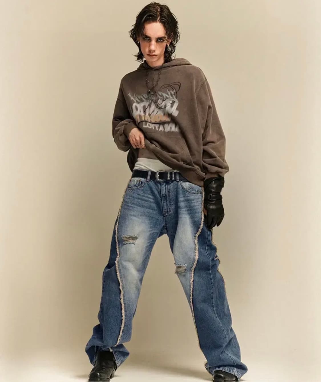 멜로우 로타 소울 스톤 워싱 후드 브라운 m 상품이미지3